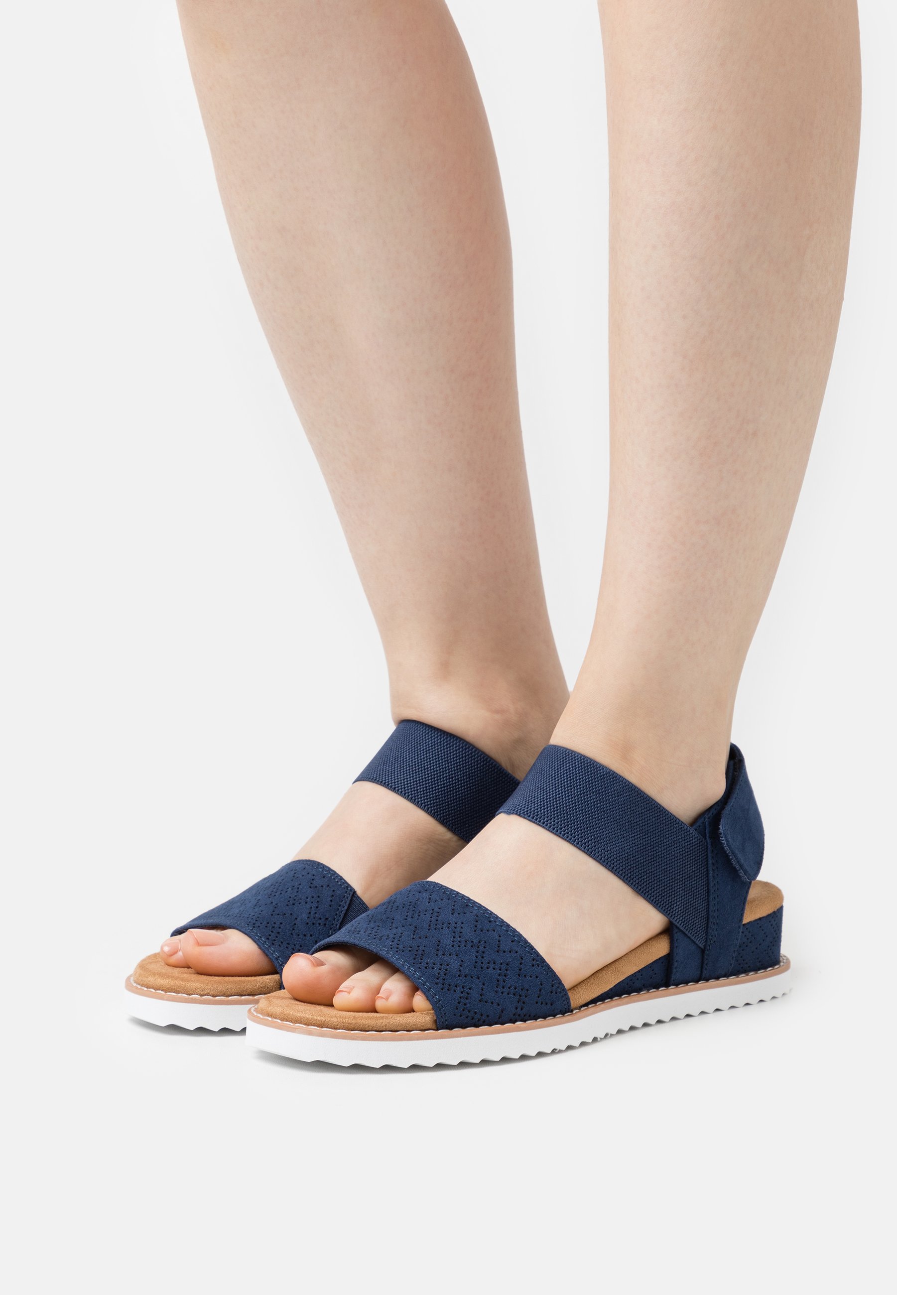 Skechers DESERT KISS - Wedge sandals - navy/dark blue