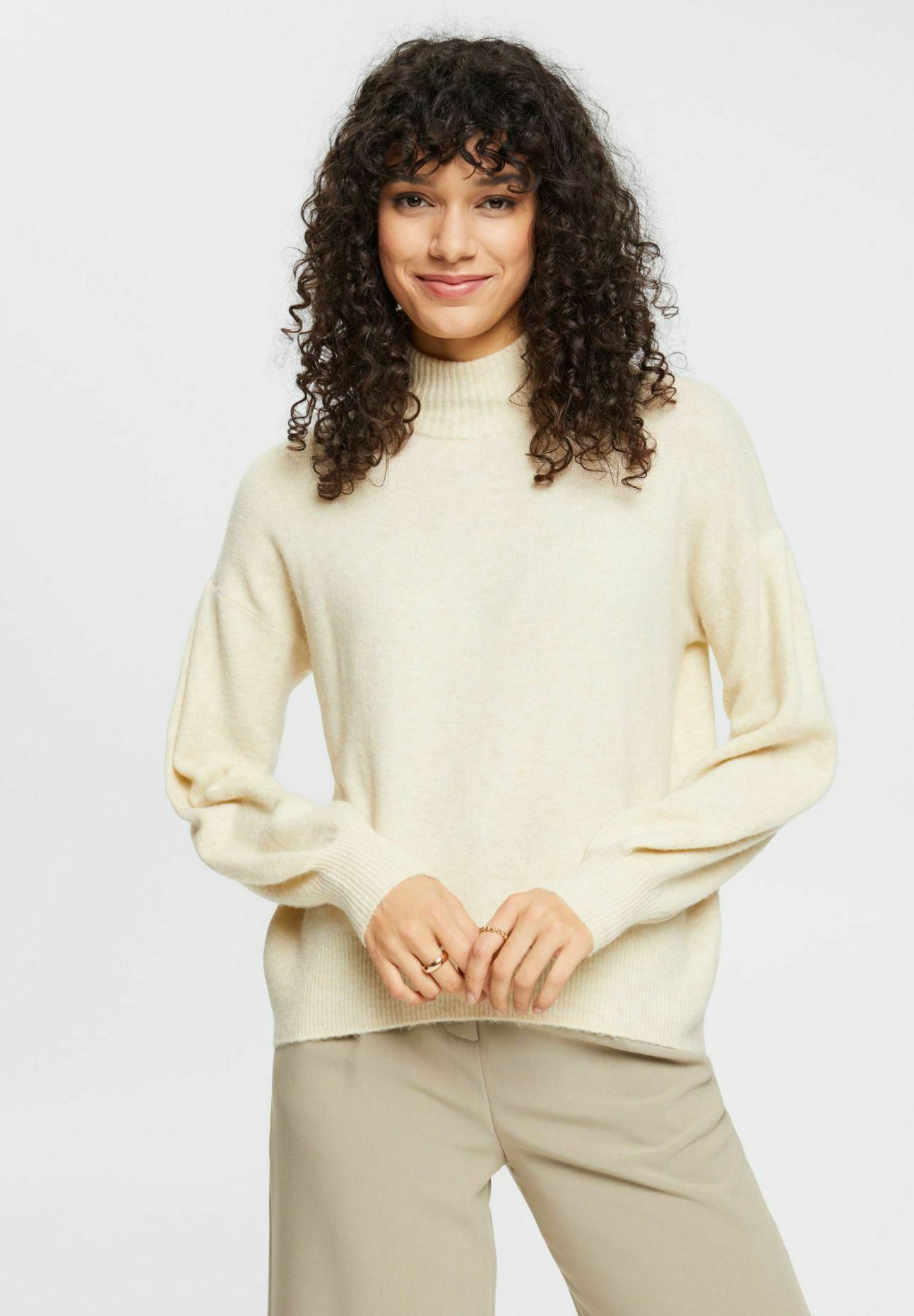 Esprit MIT STEHKRAGEN - Jumper - beige