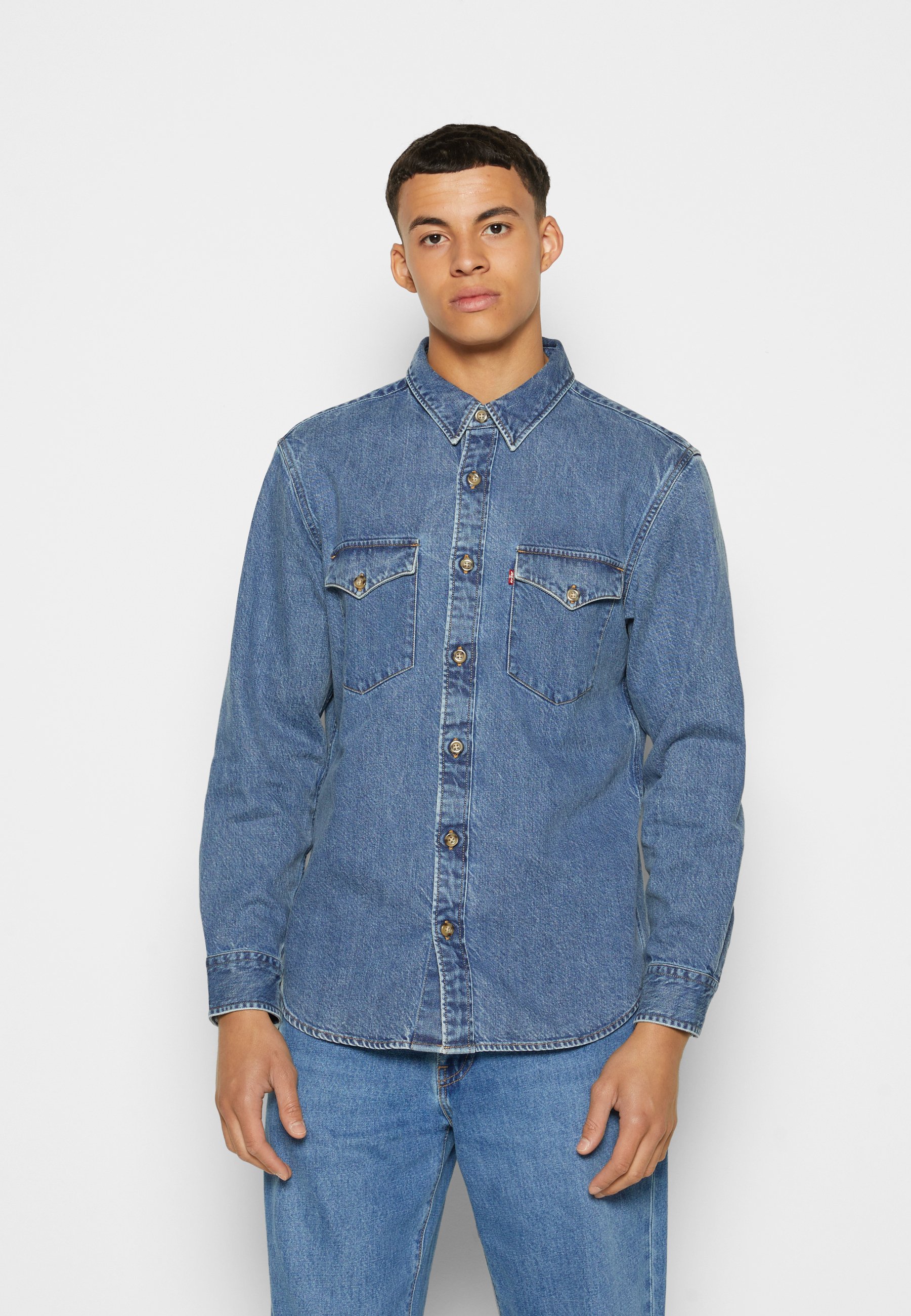 Levi's® RELAXED FIT WESTERN - Shirt - indigo stonewash/blue denim