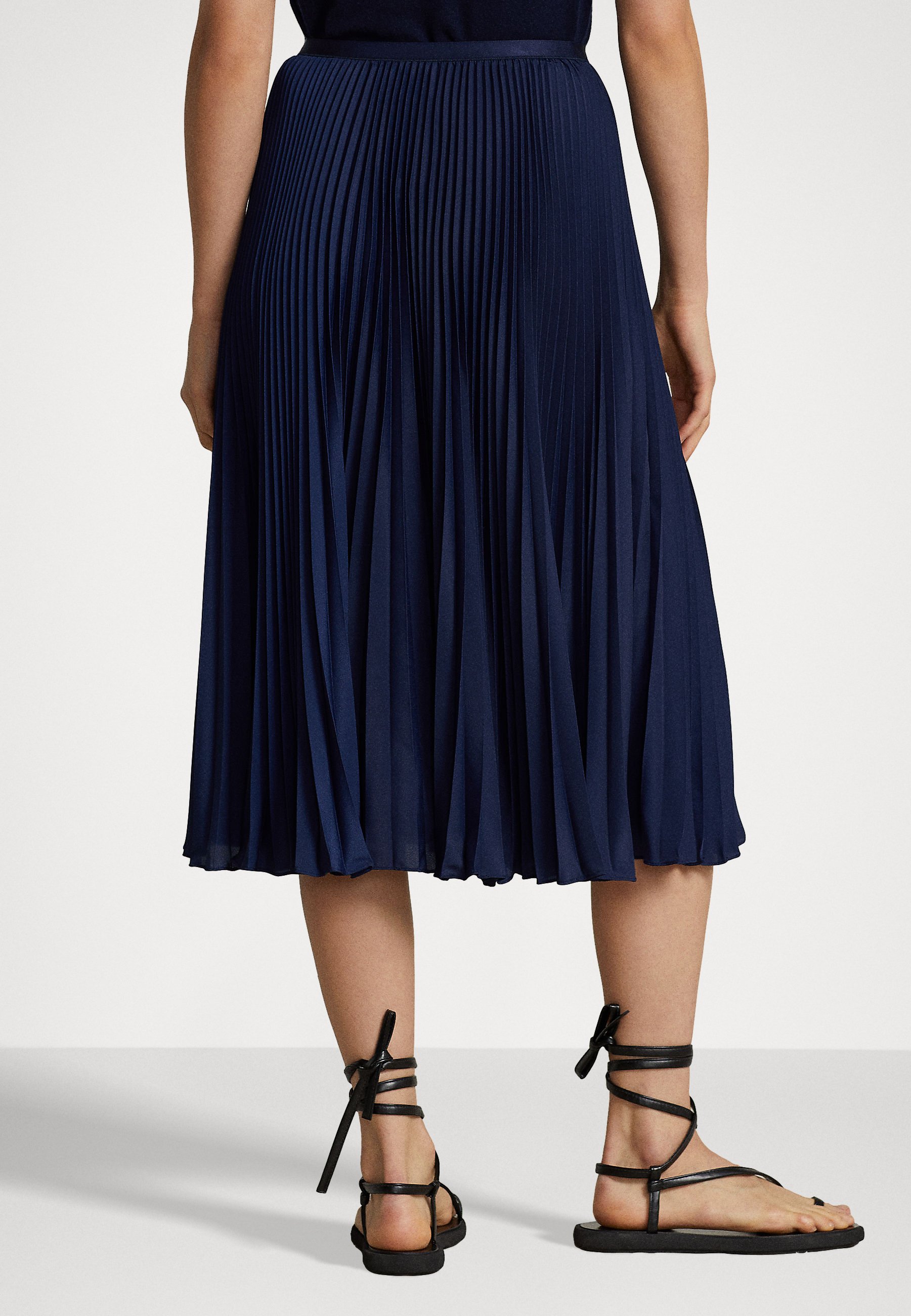 Polo Ralph Lauren RESE MID FULL - Pleated skirt - newport navy/blue