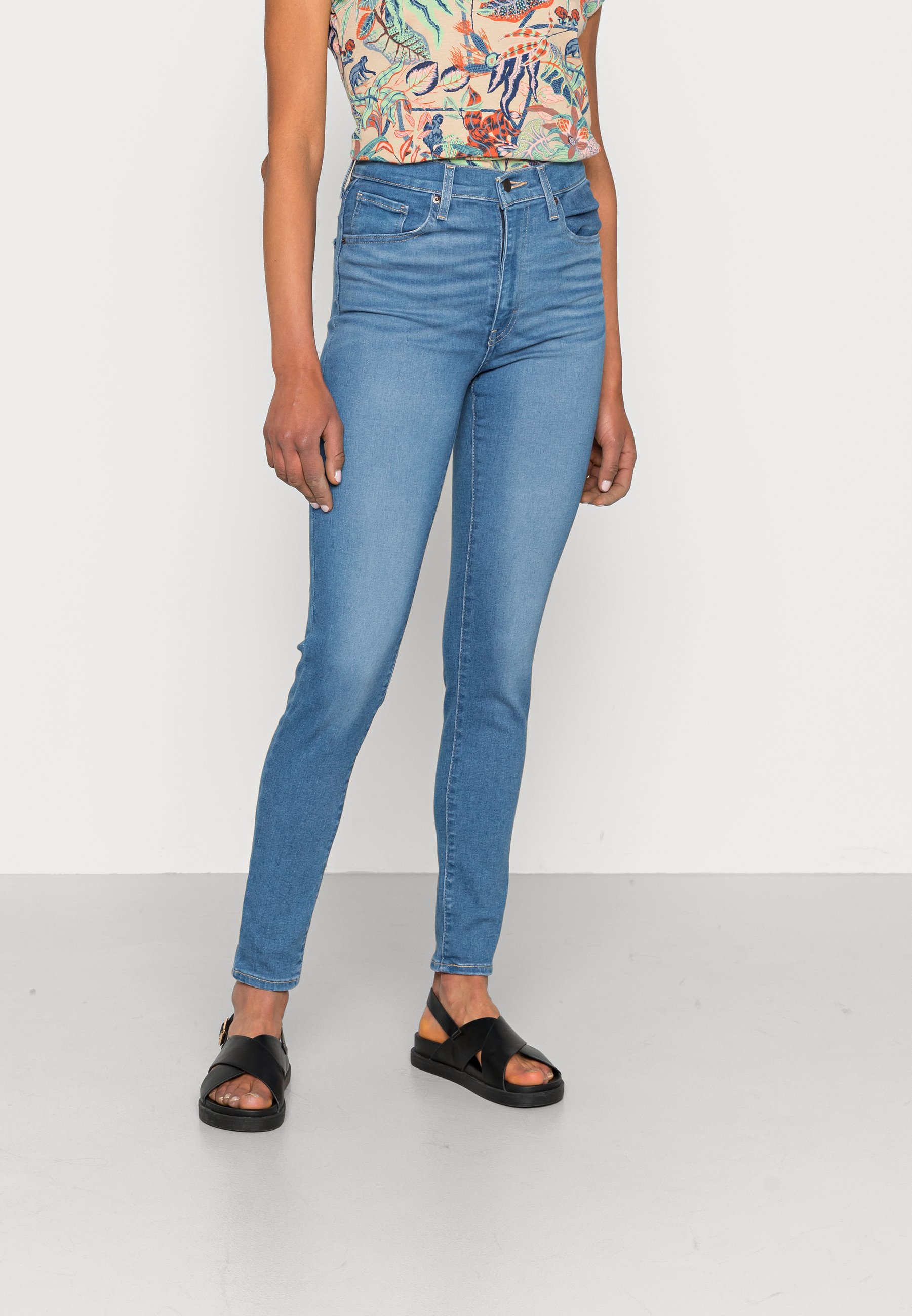 Levi's® MILE HIGH SUPER SKINNY - Jeans Skinny Fit - dark indigo worn in/stone blue denim