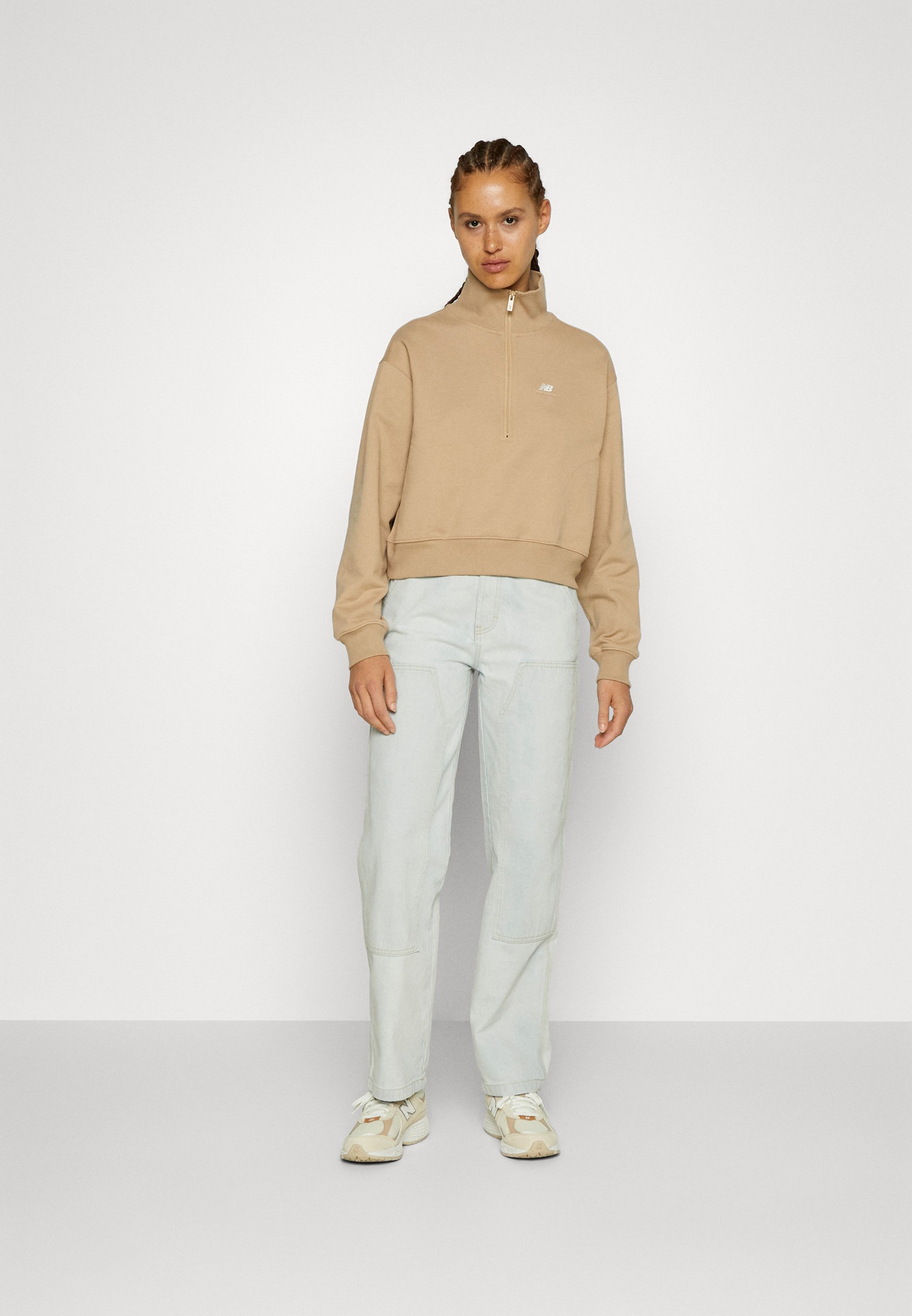 NB ATHLETICS REMASTERED FRENCH TERRY 1/4 ZIP - Sweatshirt - incense/beige