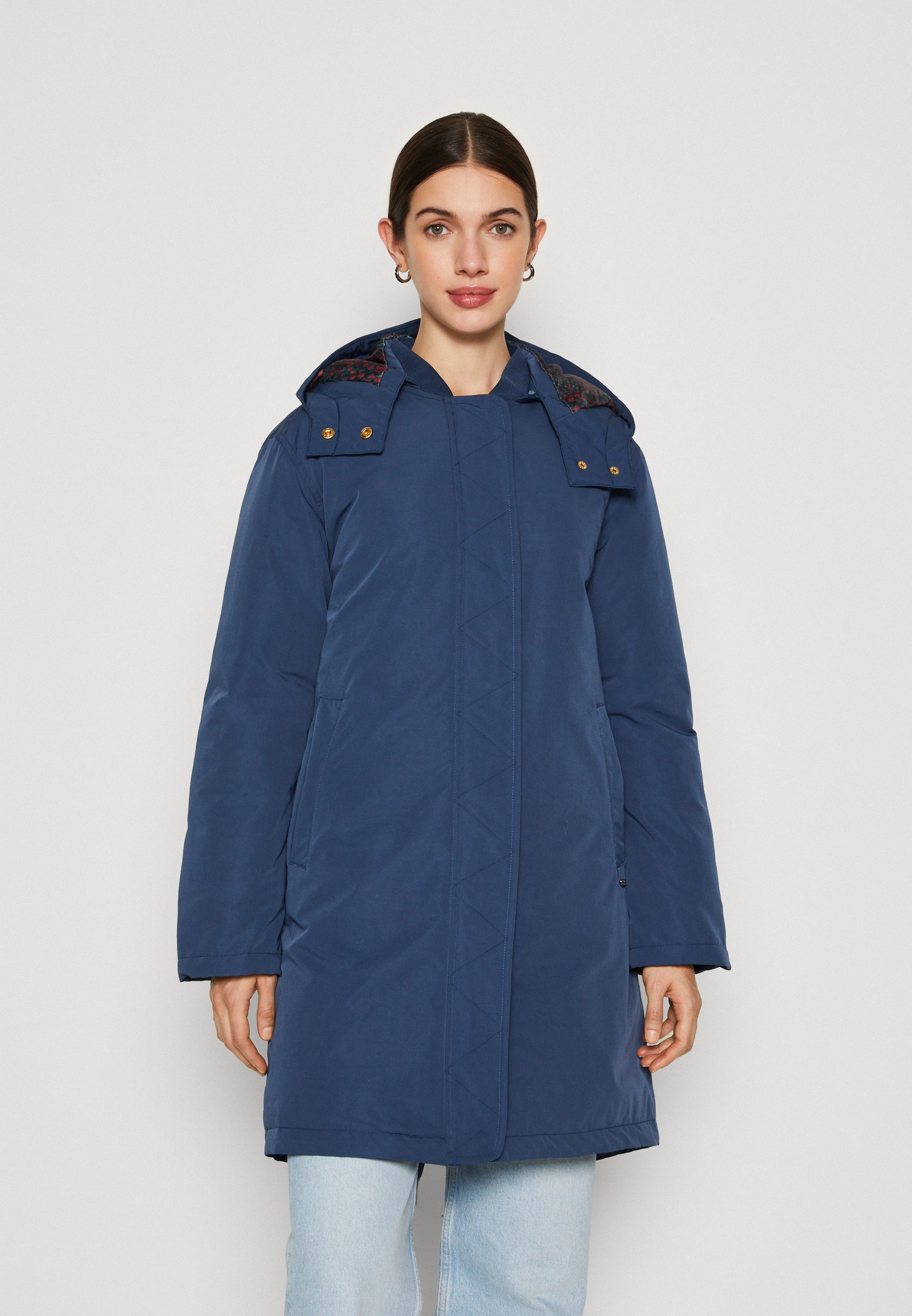 Scotch & Soda WATER REPELLENT MID LENGTH PARKA - Winter coat - dusty blue/dark blue