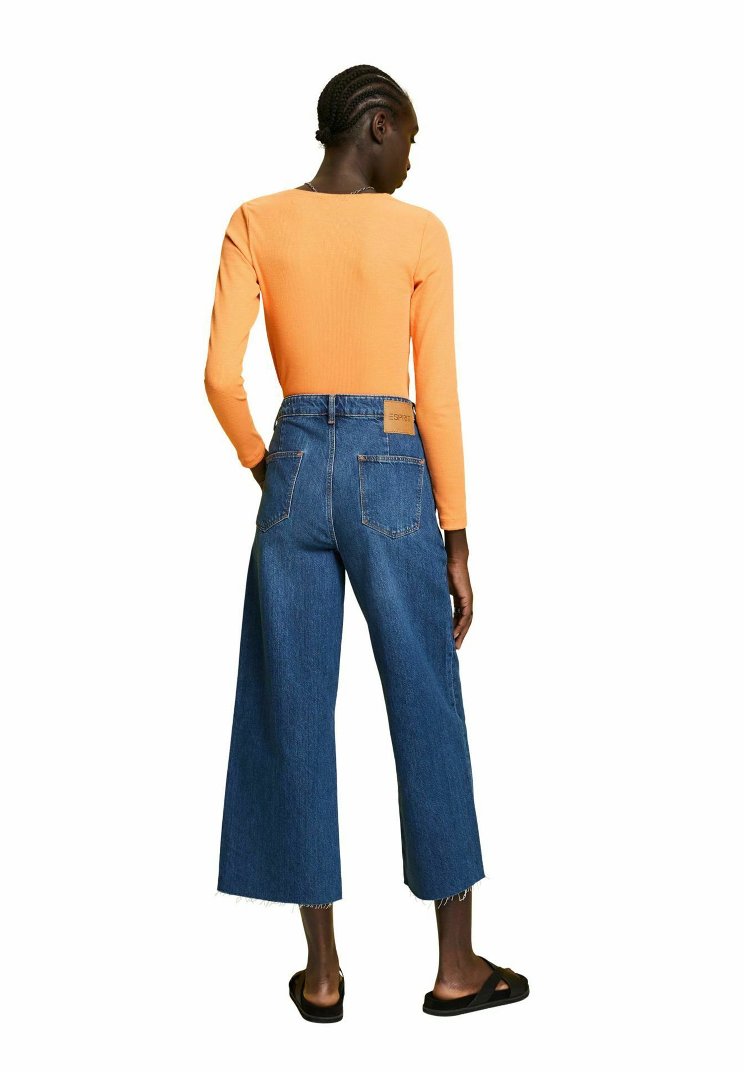 Esprit MIT HOHEM BUND - Flared Jeans - blue medium washed new/blue denim