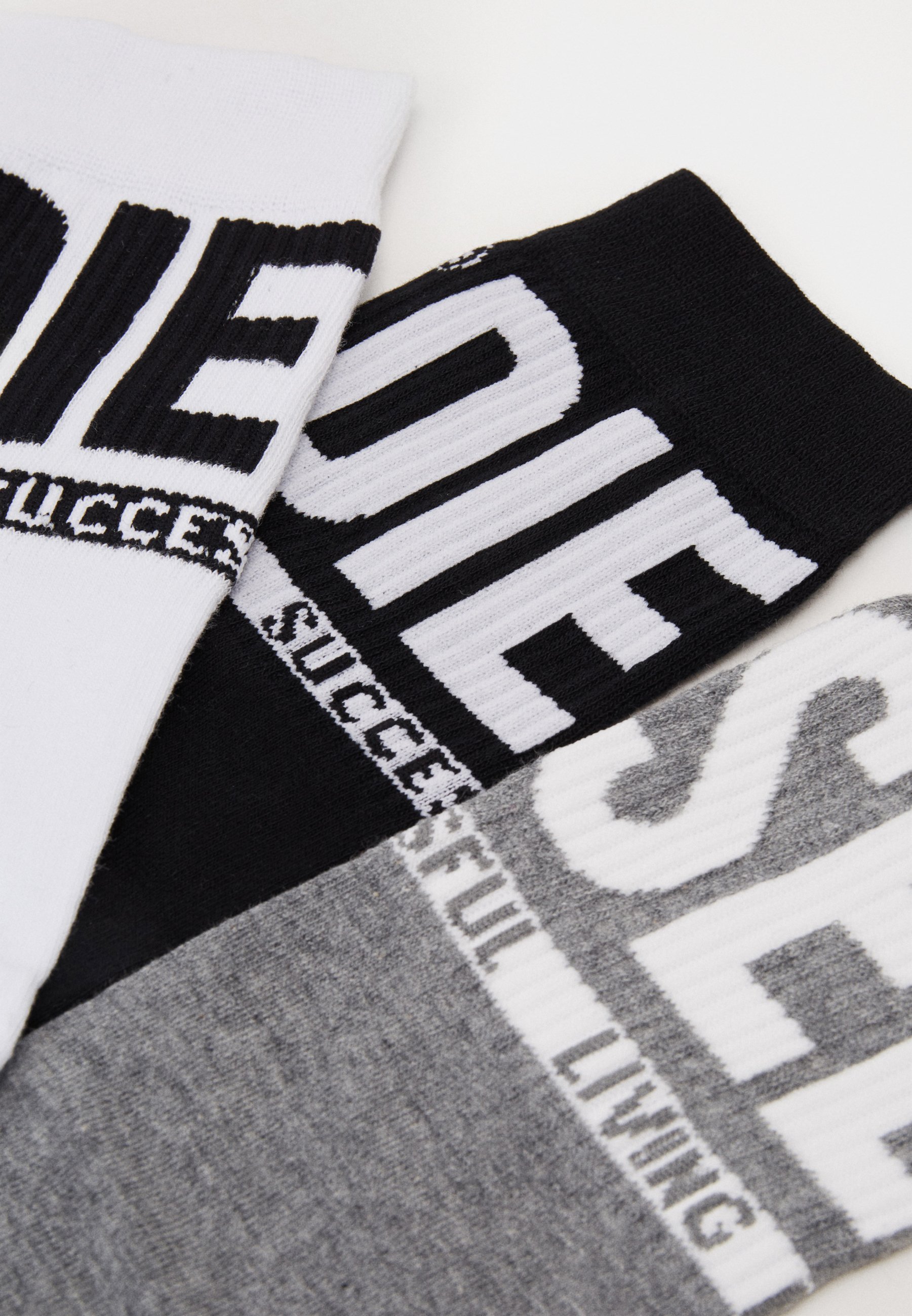 Diesel SKM RAY UNISEX 3 PACK - Socks - black/white/grey/black