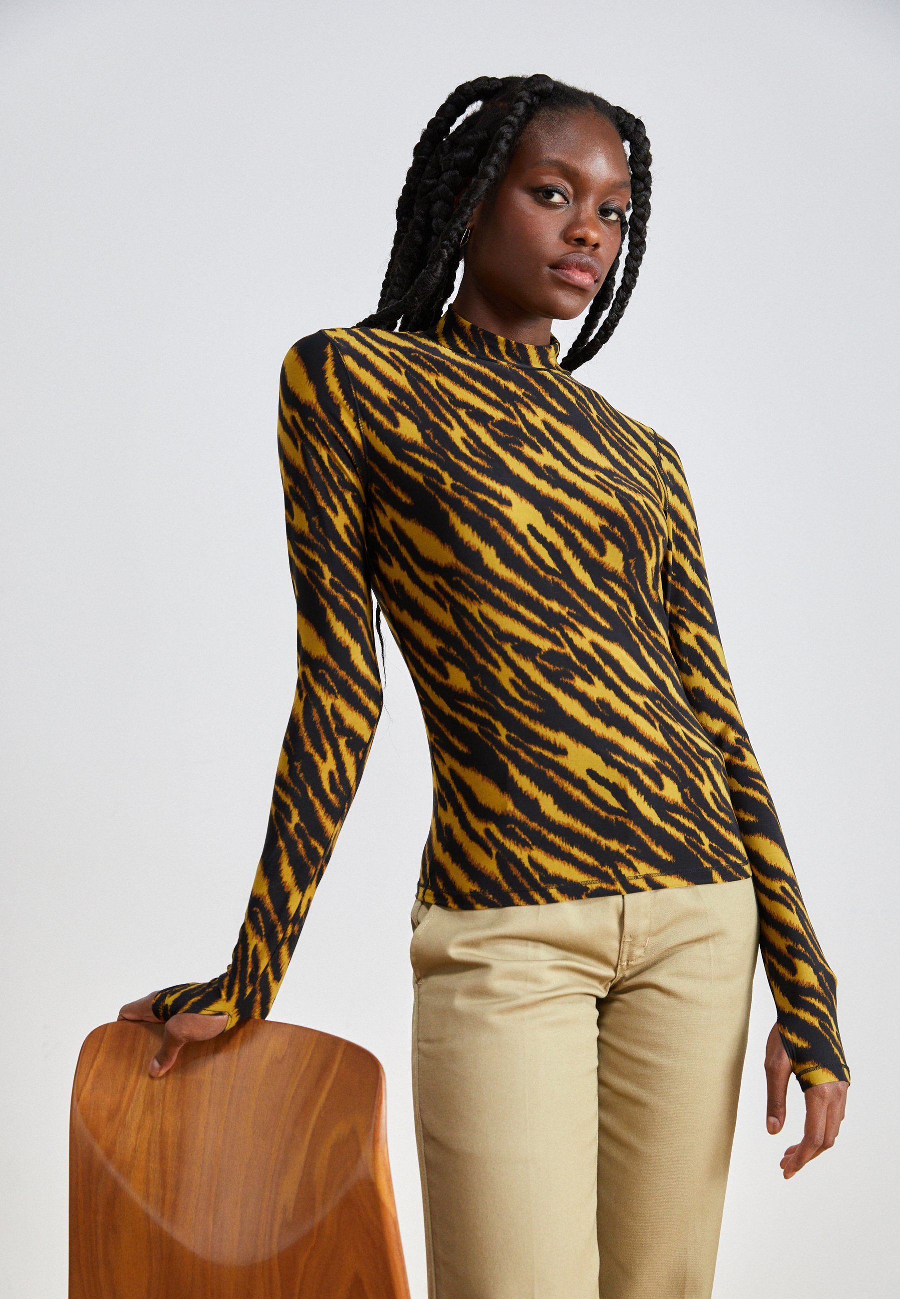 Levi's® MAMMOTH SECONDSKIN - Long sleeved top - ikat dijon/black
