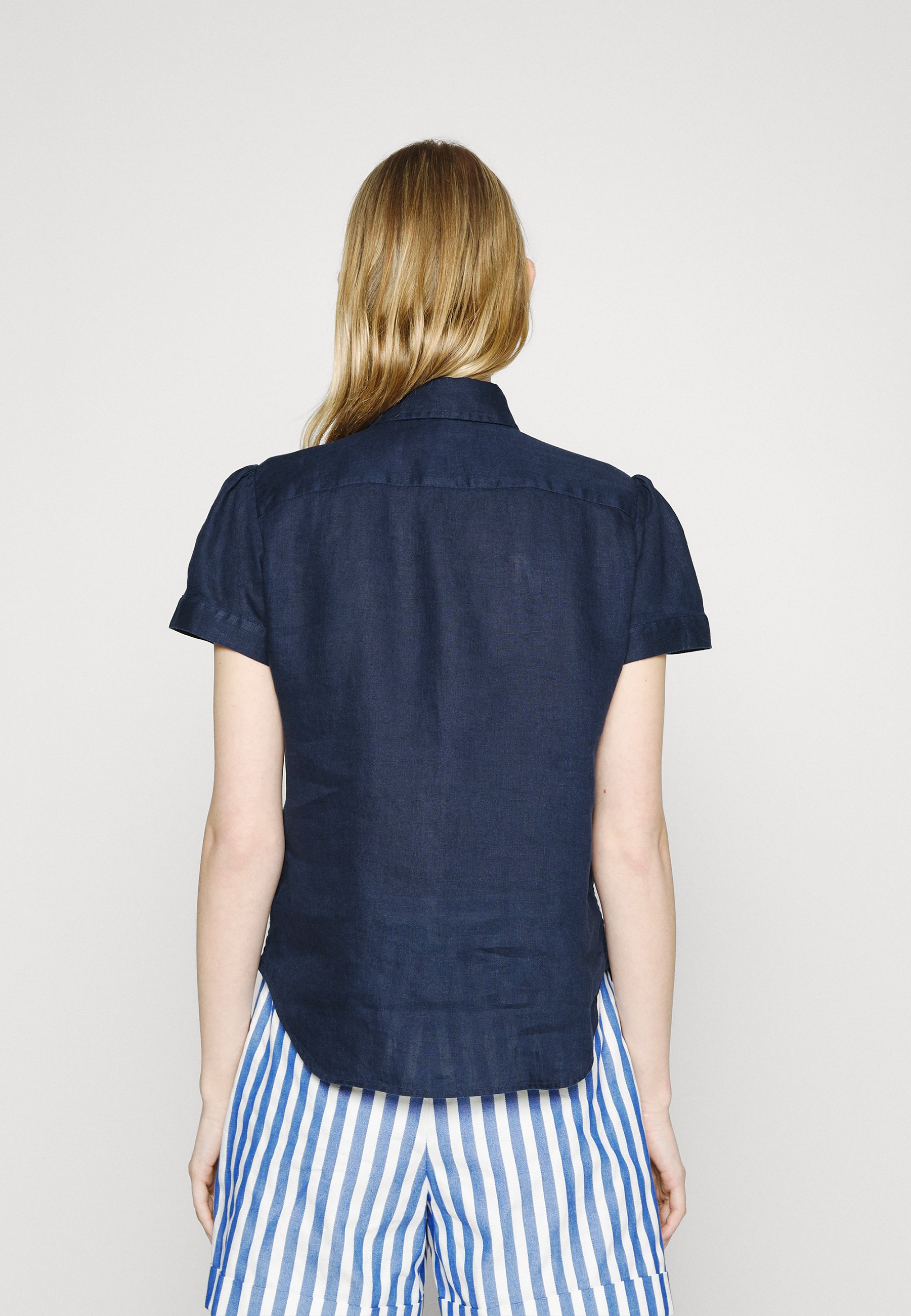Polo Ralph Lauren SLEEVE BUTTON FRONT SHIRT - Button-down blouse - newport navy/dark blue