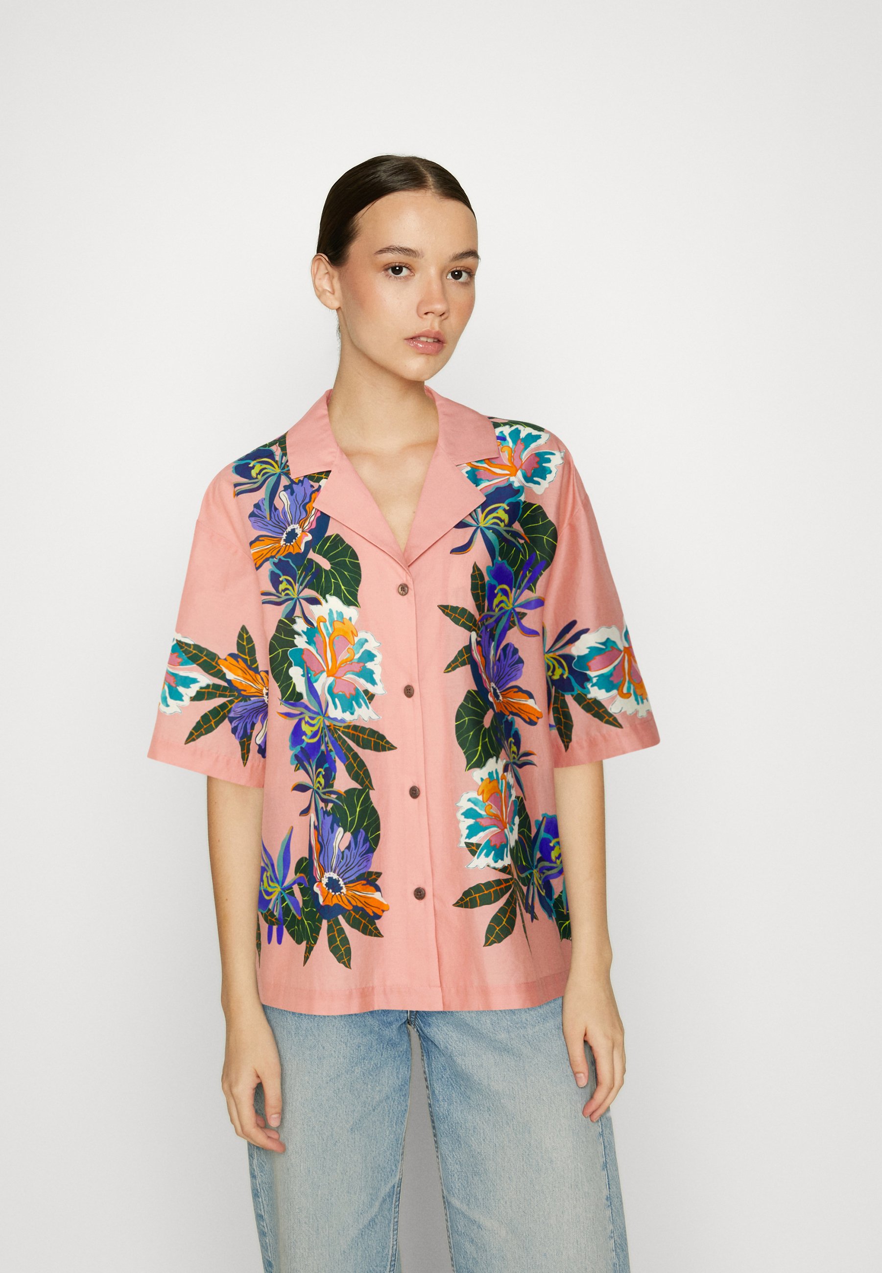 Scotch & Soda CAMP SHIRT - Button-down blouse - border flower/multi-coloured