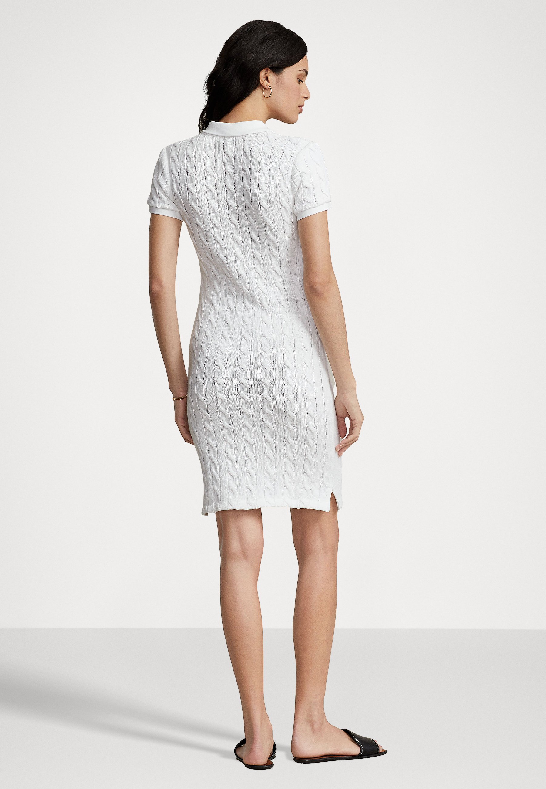 Polo Ralph Lauren SHORT SLEEVE DAY DRESS - Jumper dress - white/off-white
