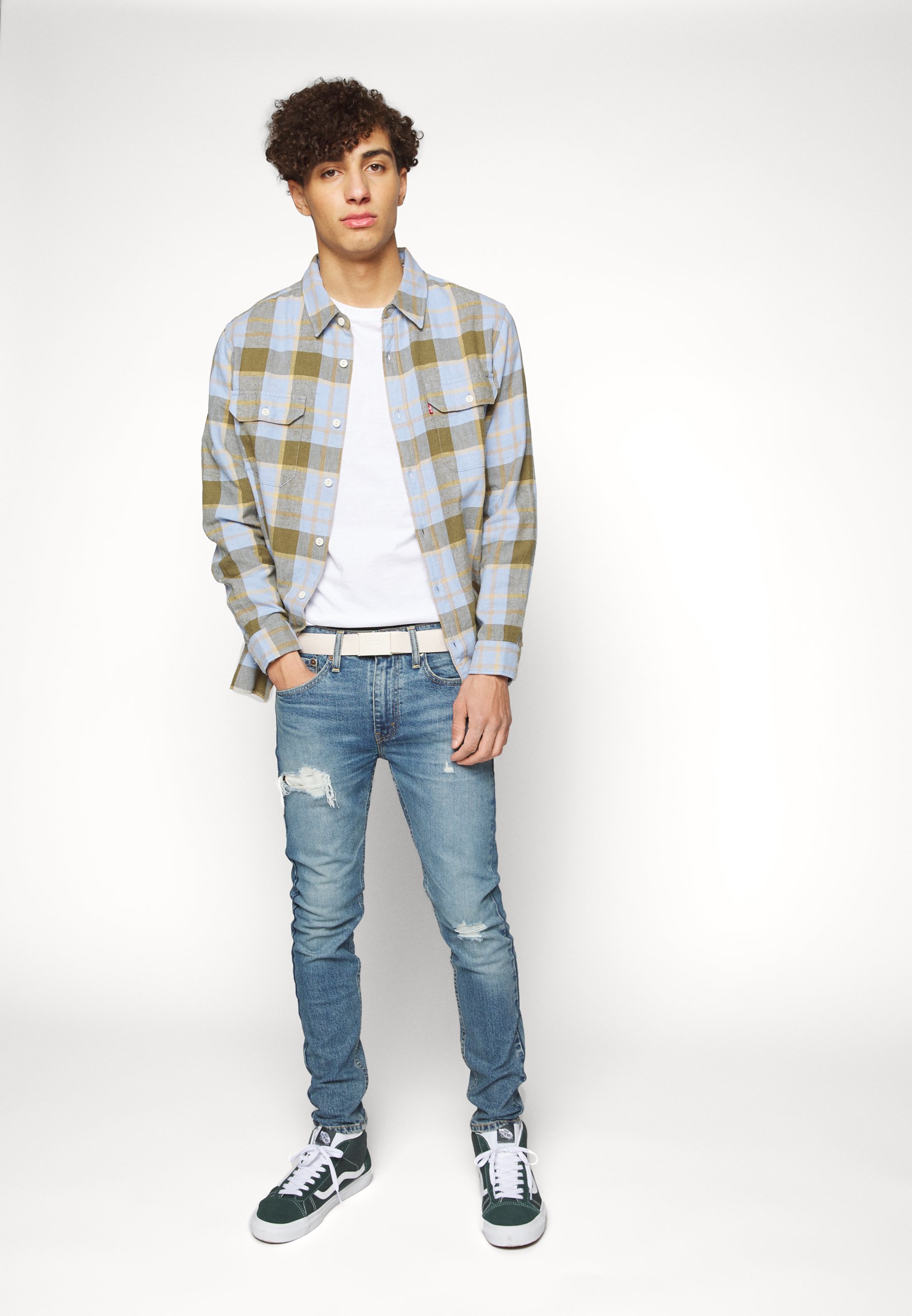 Levi's® 519™ EXT SKINNY HI BALL - Jeans Skinny Fit - medium indigo destructed/blue denim
