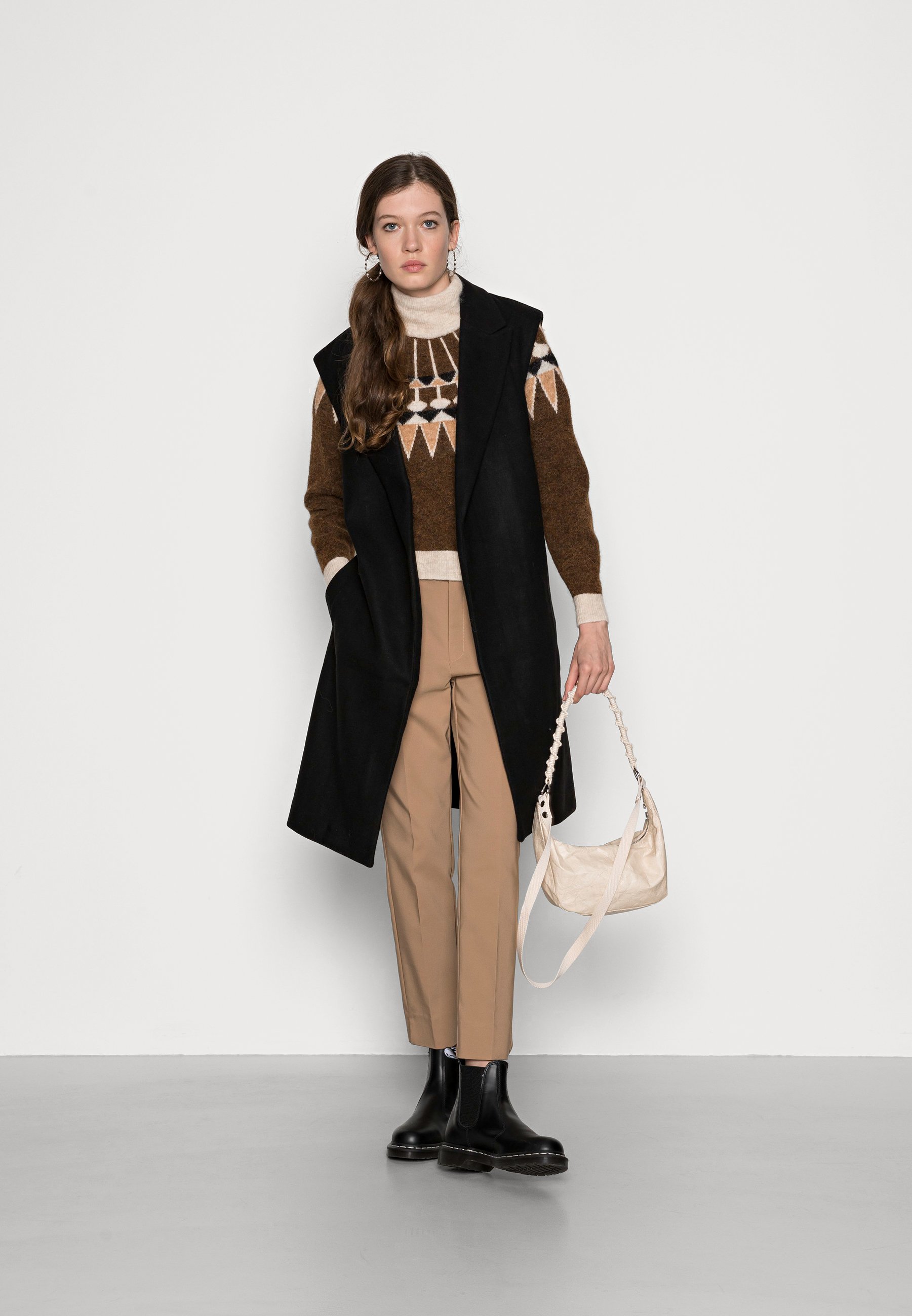 Vero Moda VMCELESTE FAIRYISLE - Jumper - emperador/birch/tan/black/brown