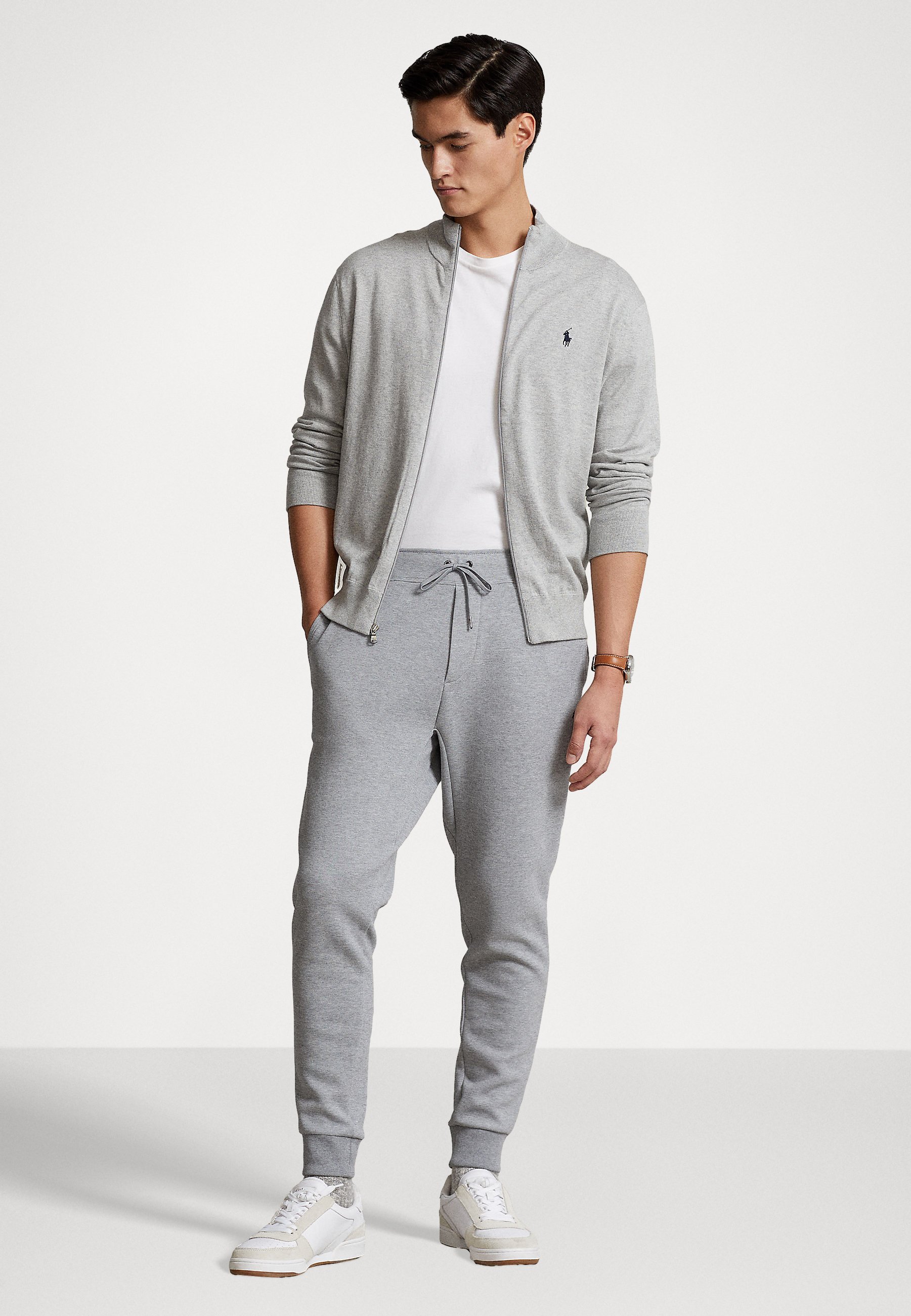 Polo Ralph Lauren COTTON FULL-ZIP JUMPER - Cardigan - andover heather/grey