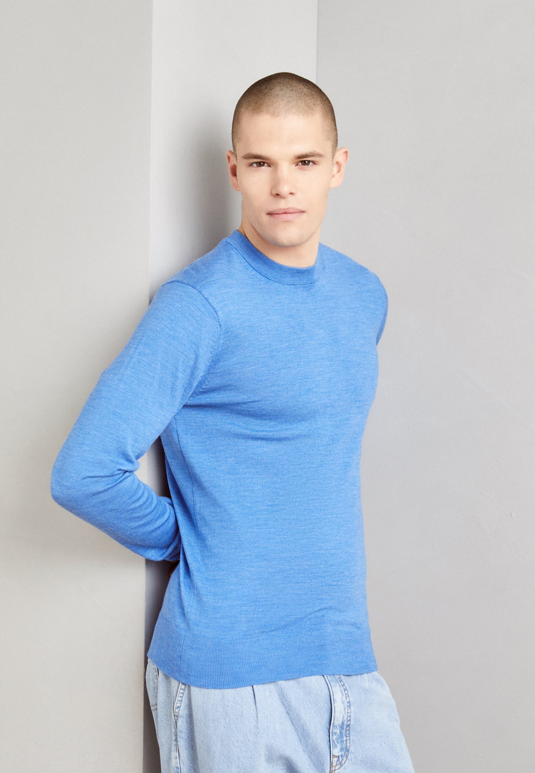 Scotch & Soda REGULAR FIT CREW NECK - Jumper - rhythm blue melange/blue