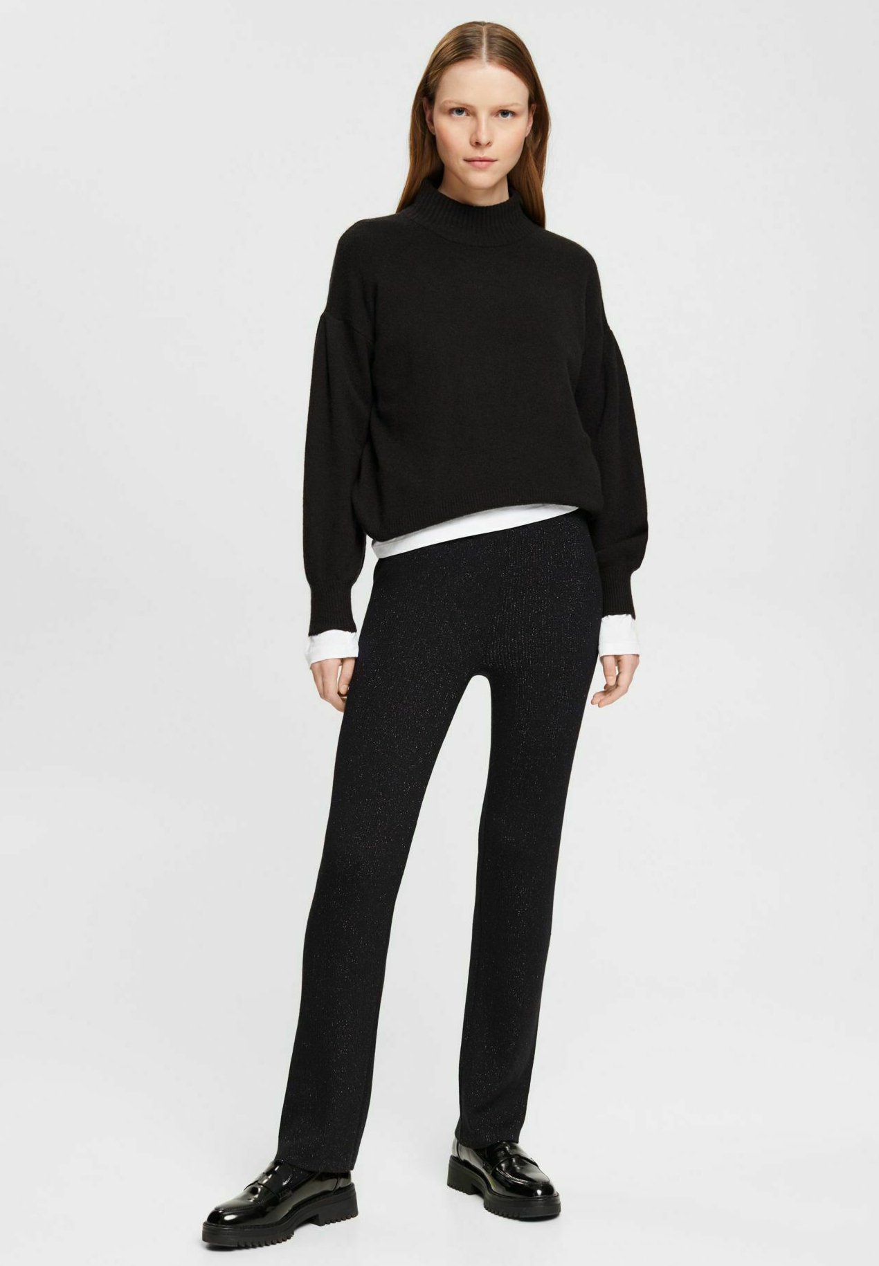 Esprit GLITZERNDE - Trousers - black