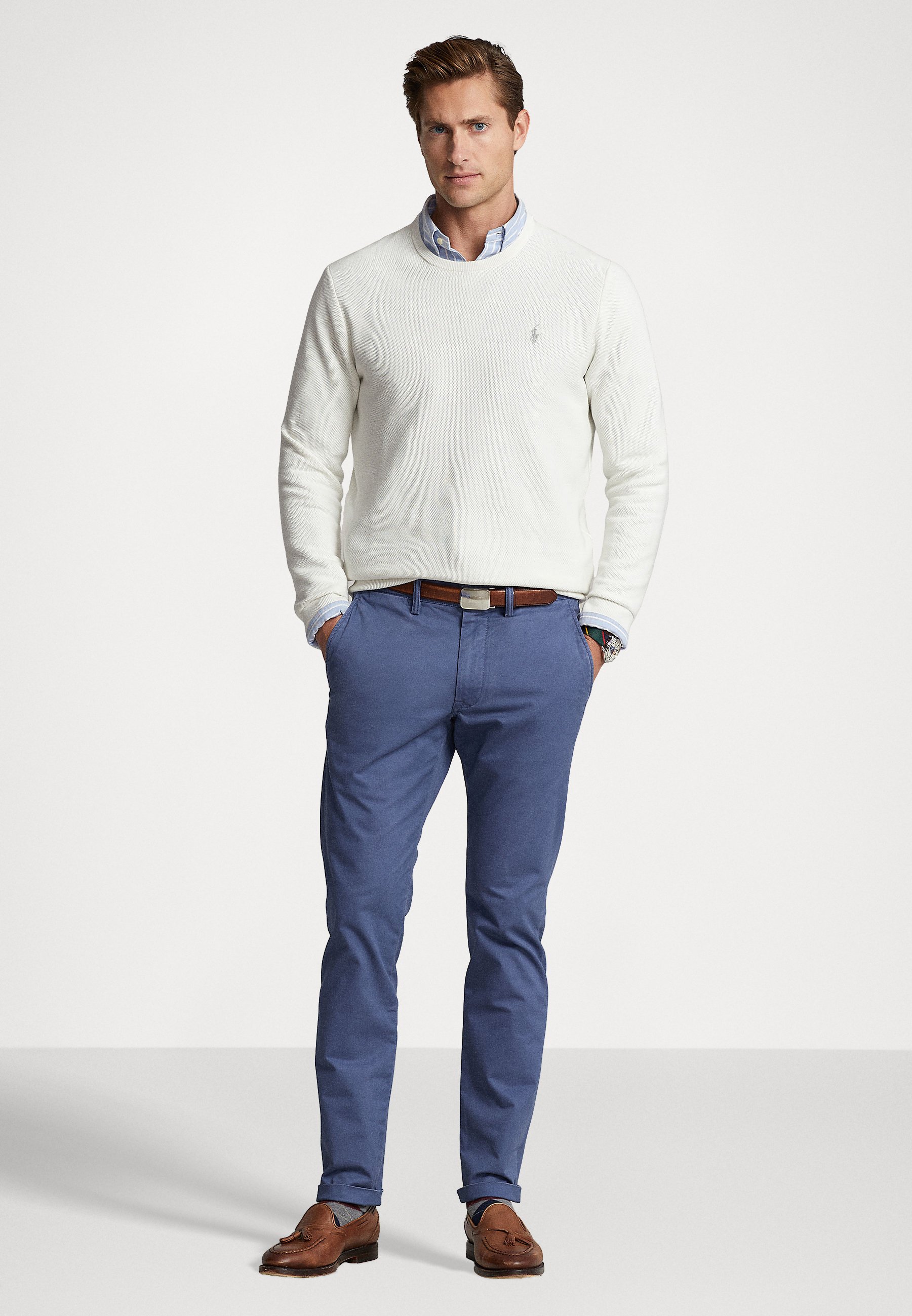 Polo Ralph Lauren STRETCH SLIM FIT TROUSER - Chinos - light navy/dark blue