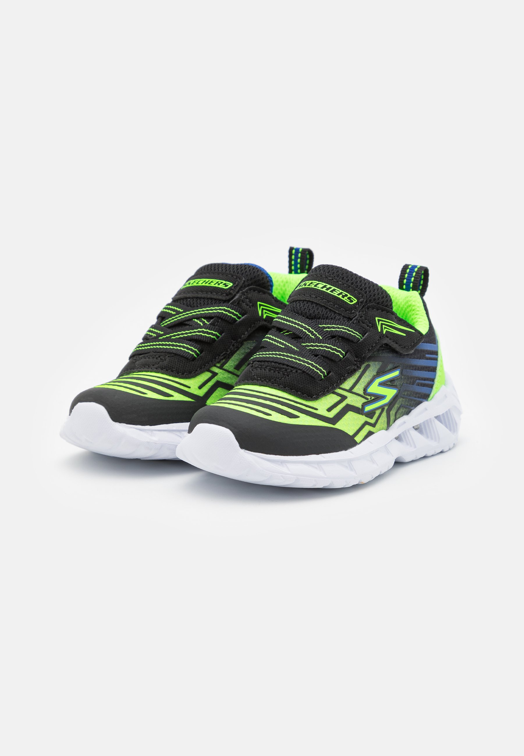 Skechers MAGNA LIGHTS - Trainers - black/blue/lime/black