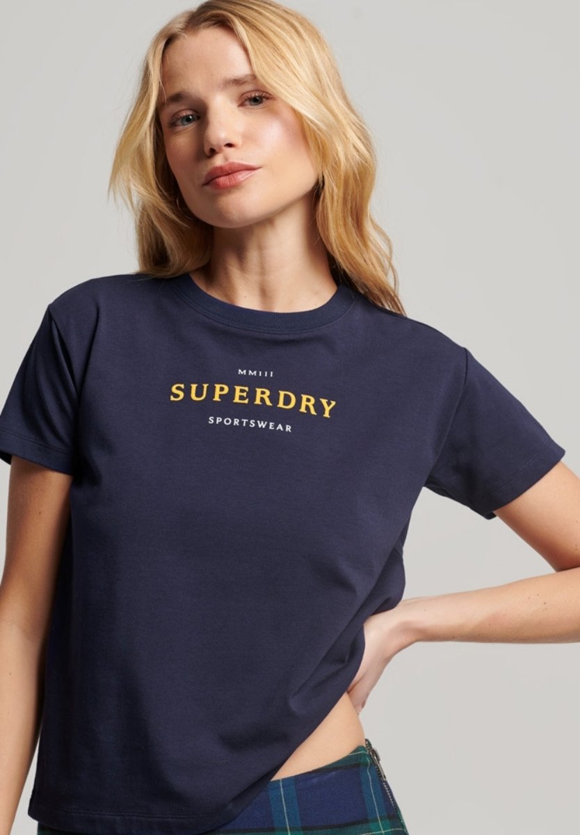 Superdry GRAPHIC 90S - Print T-shirt - rich navy/dark blue