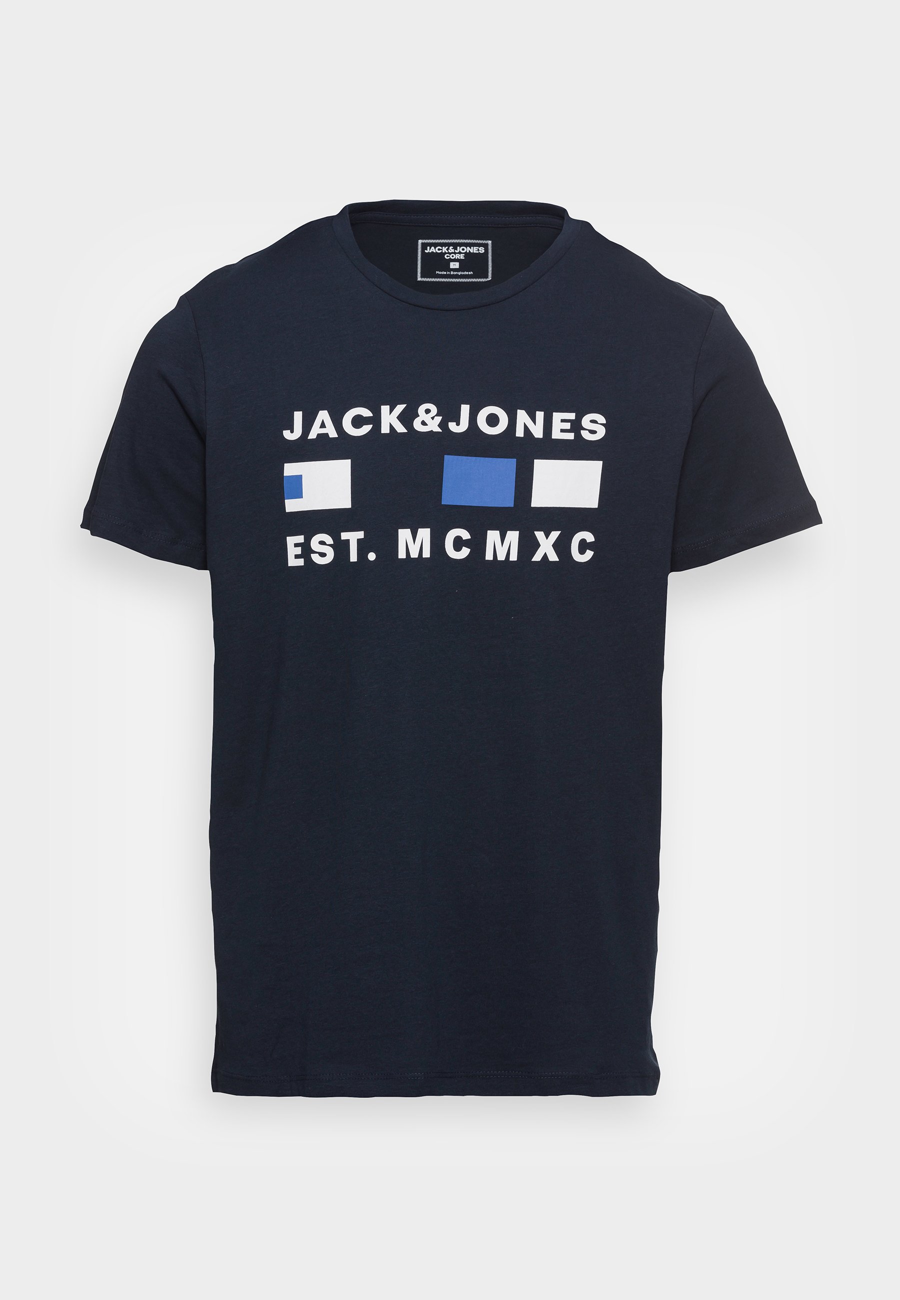 Jack &Jones JCOFREDDIE TEE CREW NECK  - Print T-shirt - navy blazer/dark blue