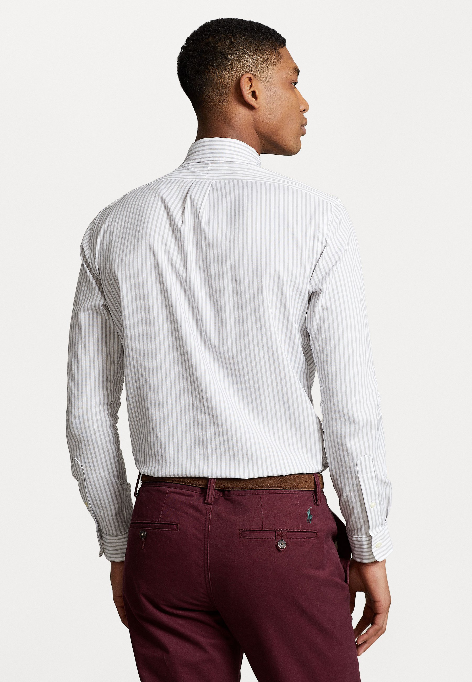 Polo Ralph Lauren CUSTOM FIT STRIPED STRETCH OXFORD SHIRT - Shirt - grey/white/grey