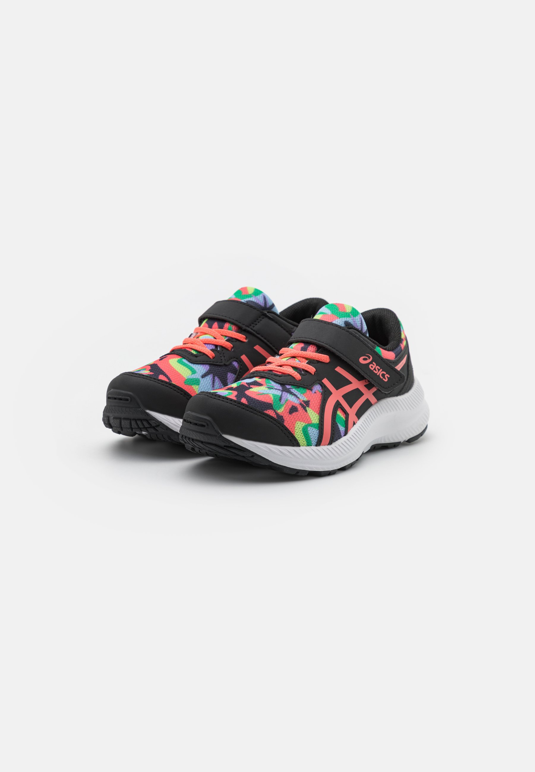 ASICS CONTEND UNISEX - Neutral running shoes - black/papaya/pink