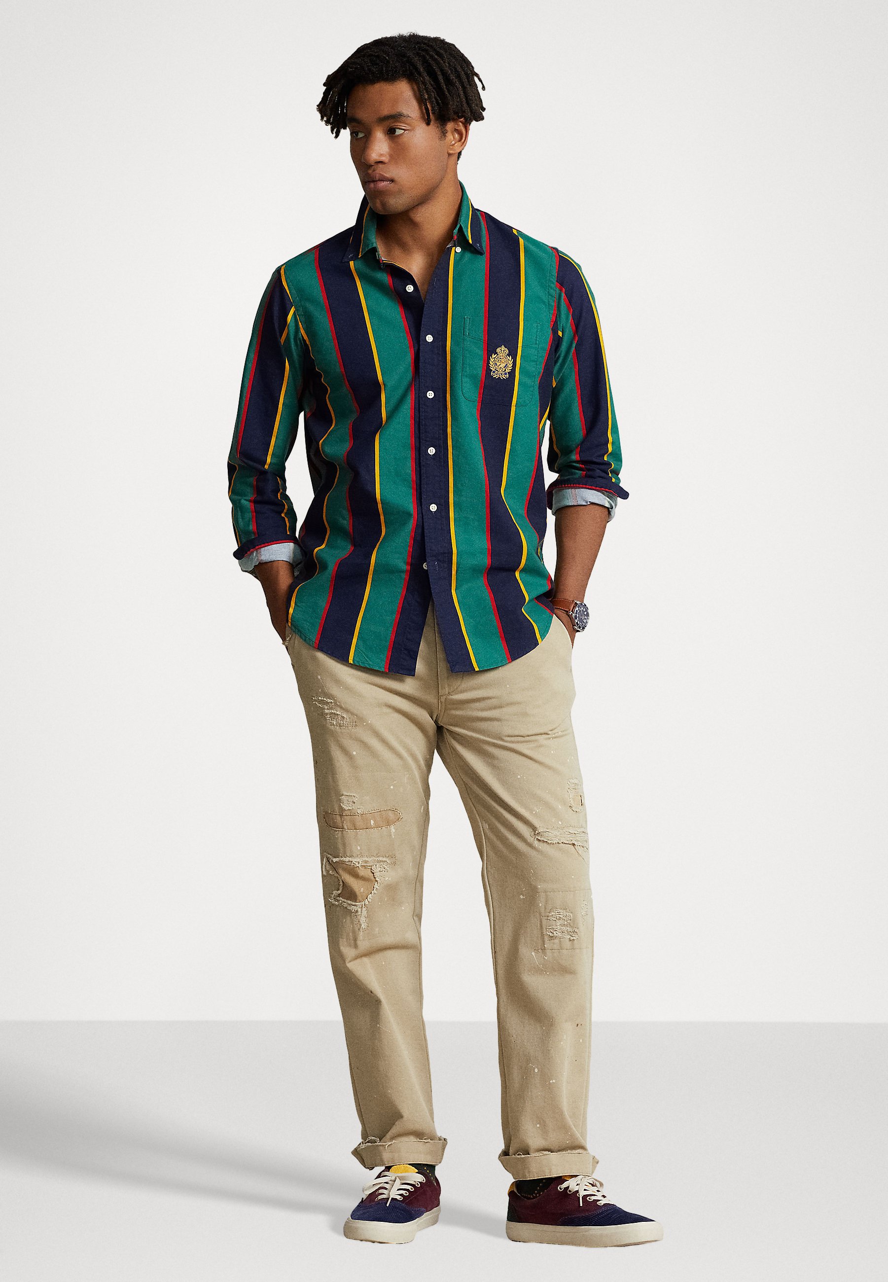 Polo Ralph Lauren LONG SLEEVE SPORT - Shirt - green/blue/green