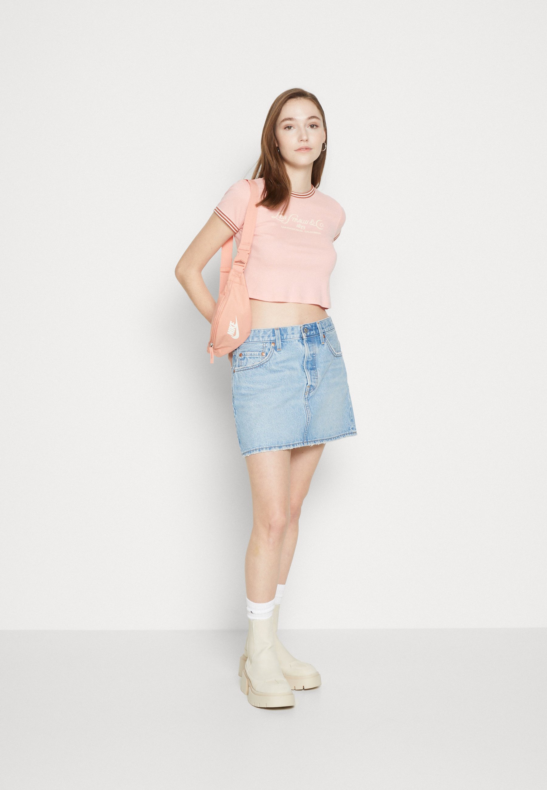 Levi's® ICON SKIRT - Denim skirt - front and center/blue denim