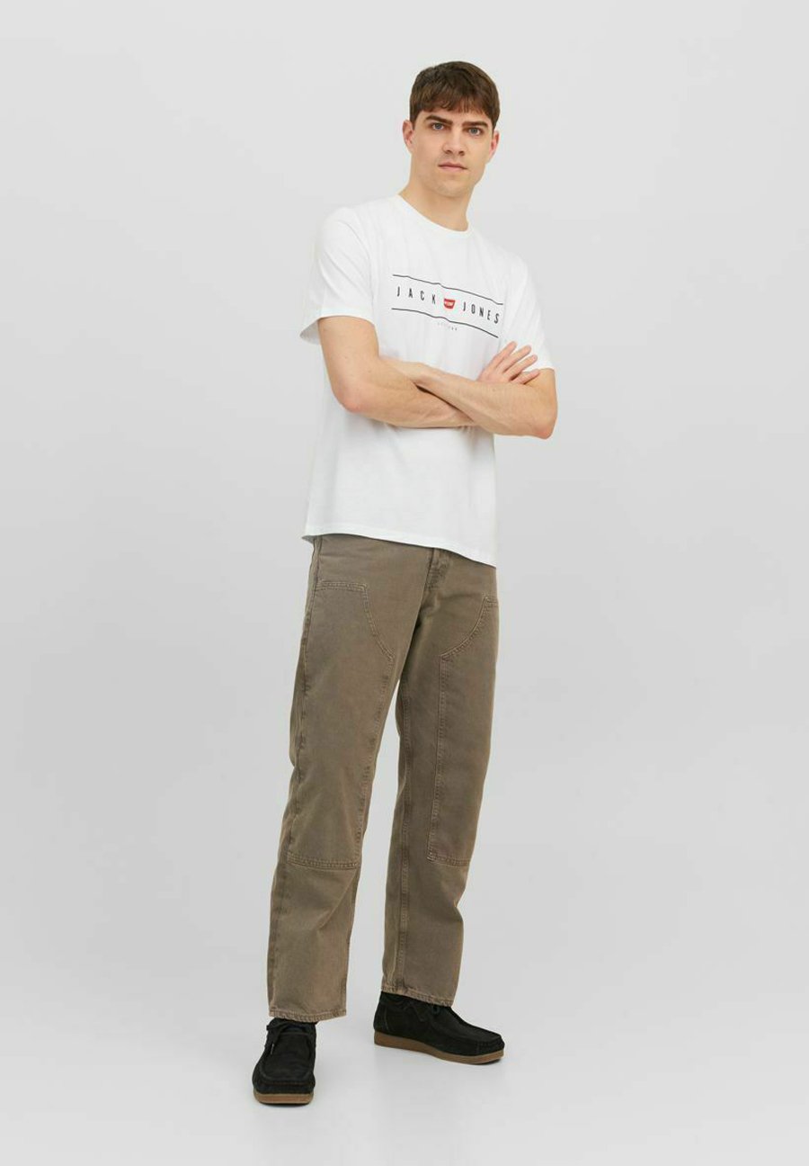 Jack &Jones ELLIOT LOGO CREW NECK - Print T-shirt - white