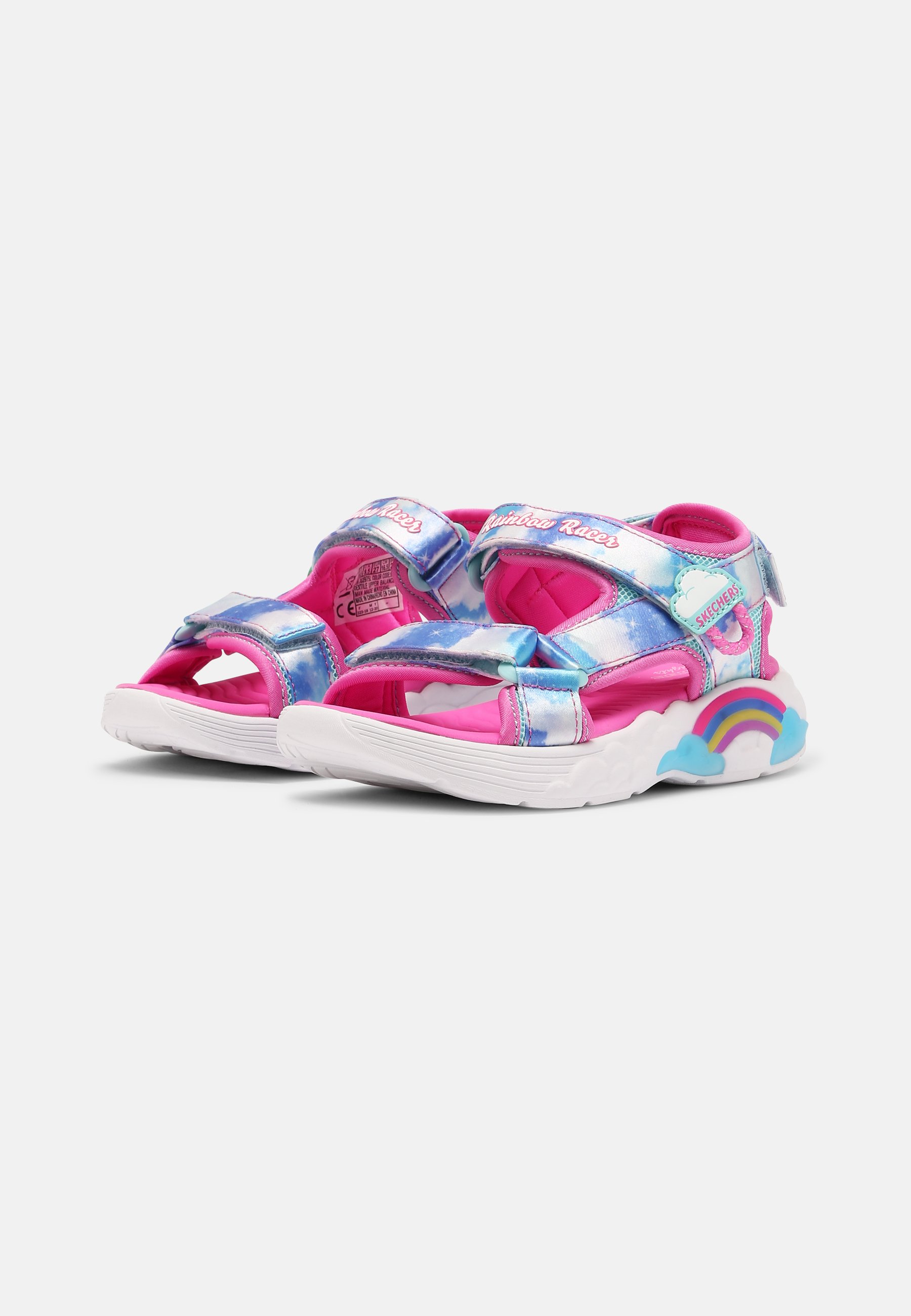 Skechers RAINBOW RACER - Sandals - pink/blue/light blue