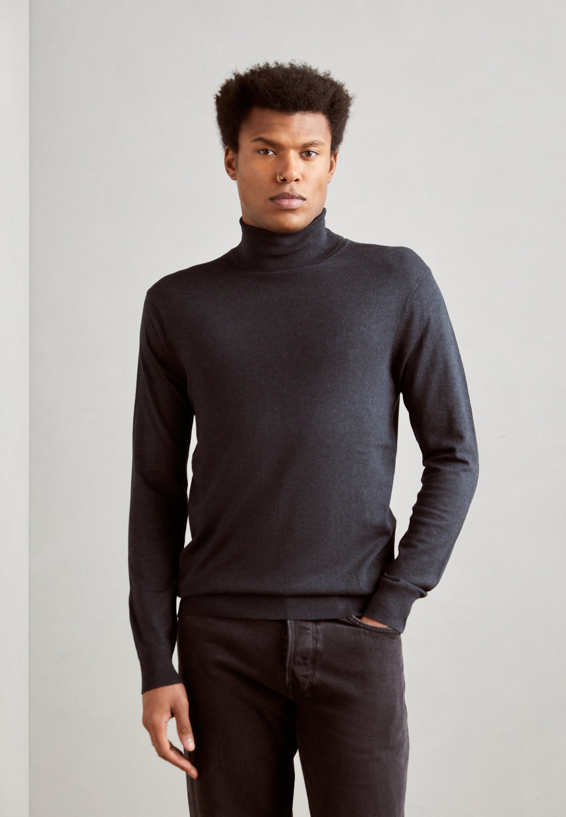 Scotch & Soda ESSENTIALS TURTLE  - Jumper - anthracite/grey