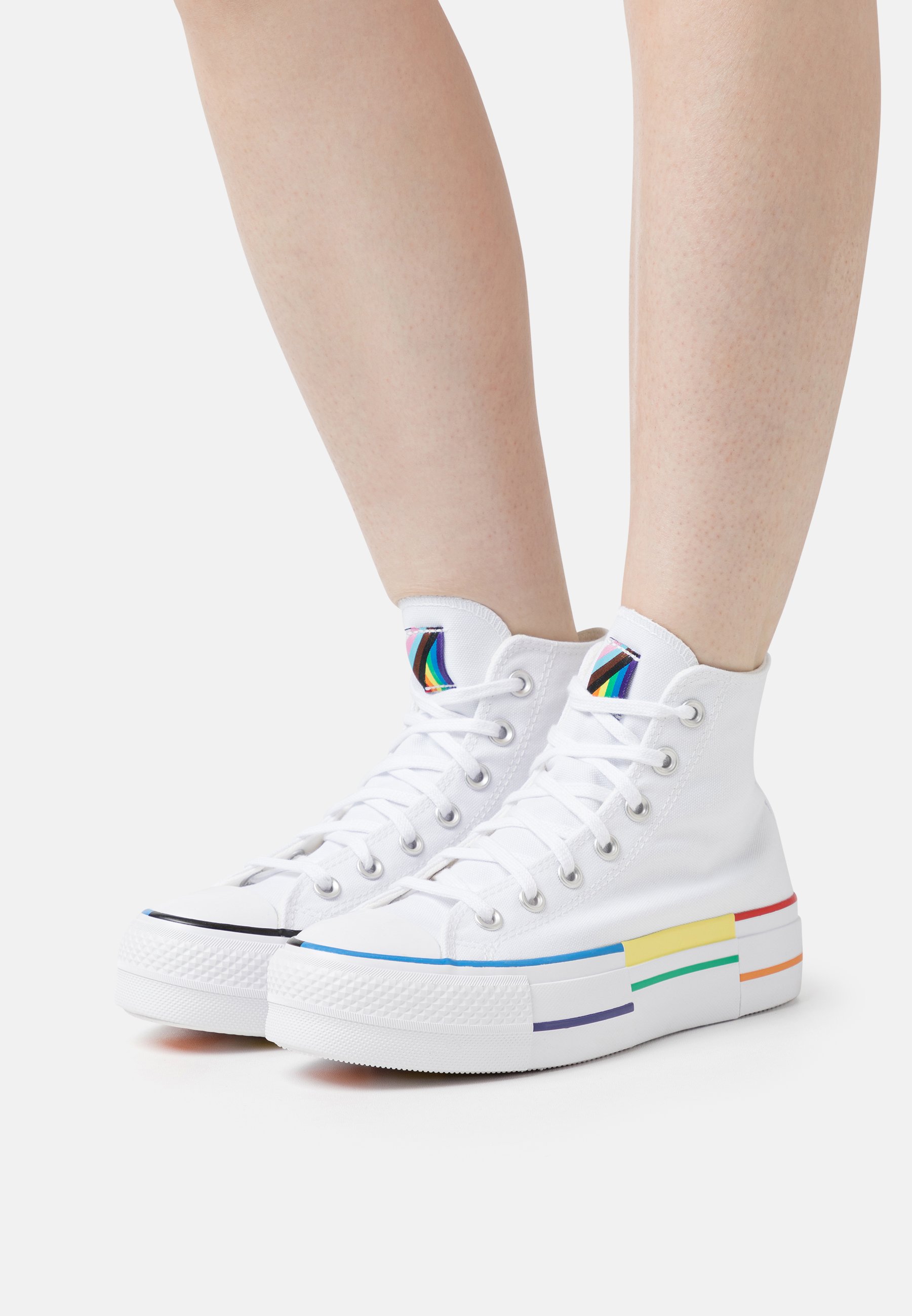 Converse CHUCK TAYLOR ALL STAR LIFT - High-top trainers - white/fresh yellow/gnarly blue/white