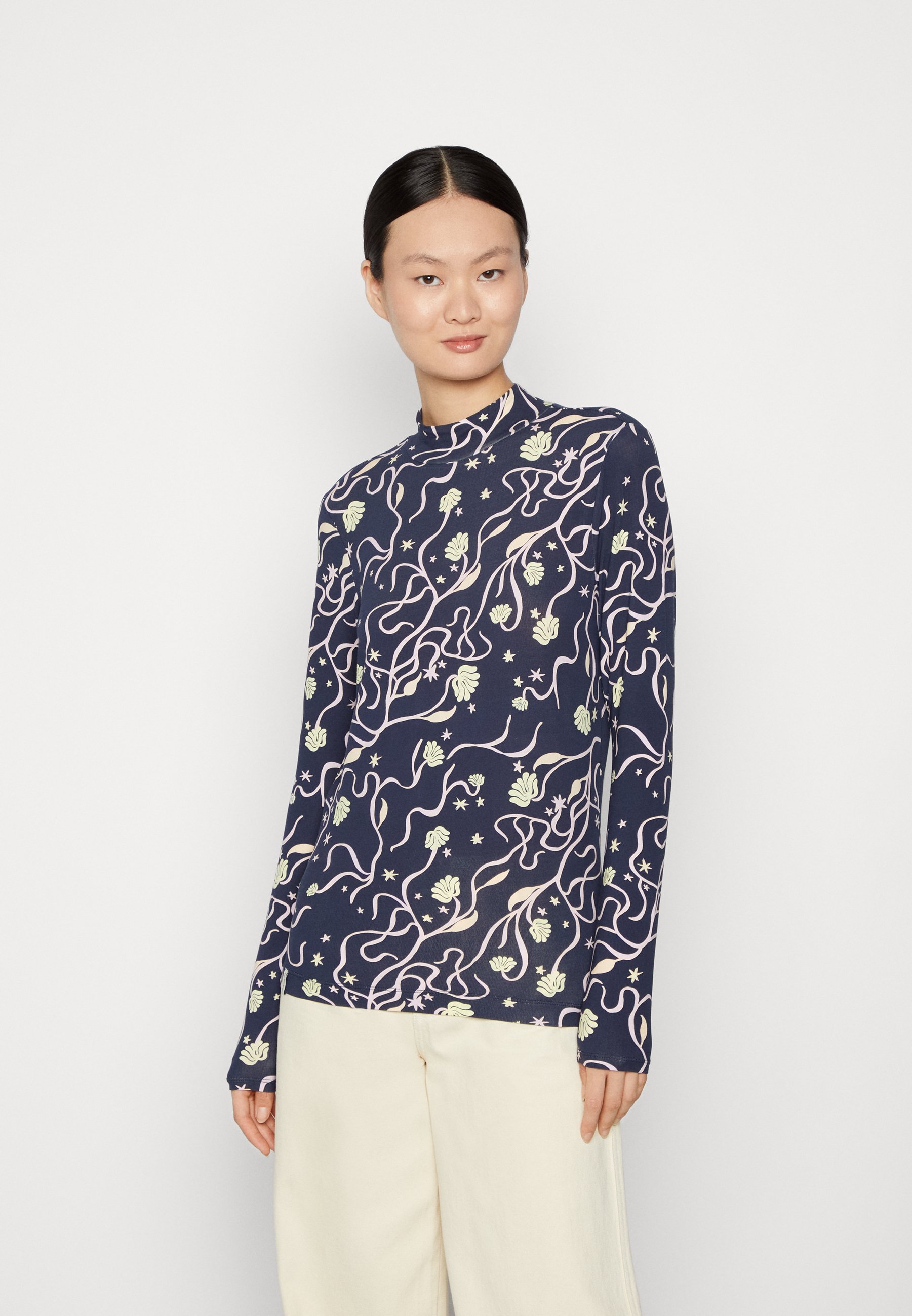 Scotch & Soda MOCK NECK ALLOVER PRINTED SLIM-FIT  - Long sleeved top - combo/multi-coloured
