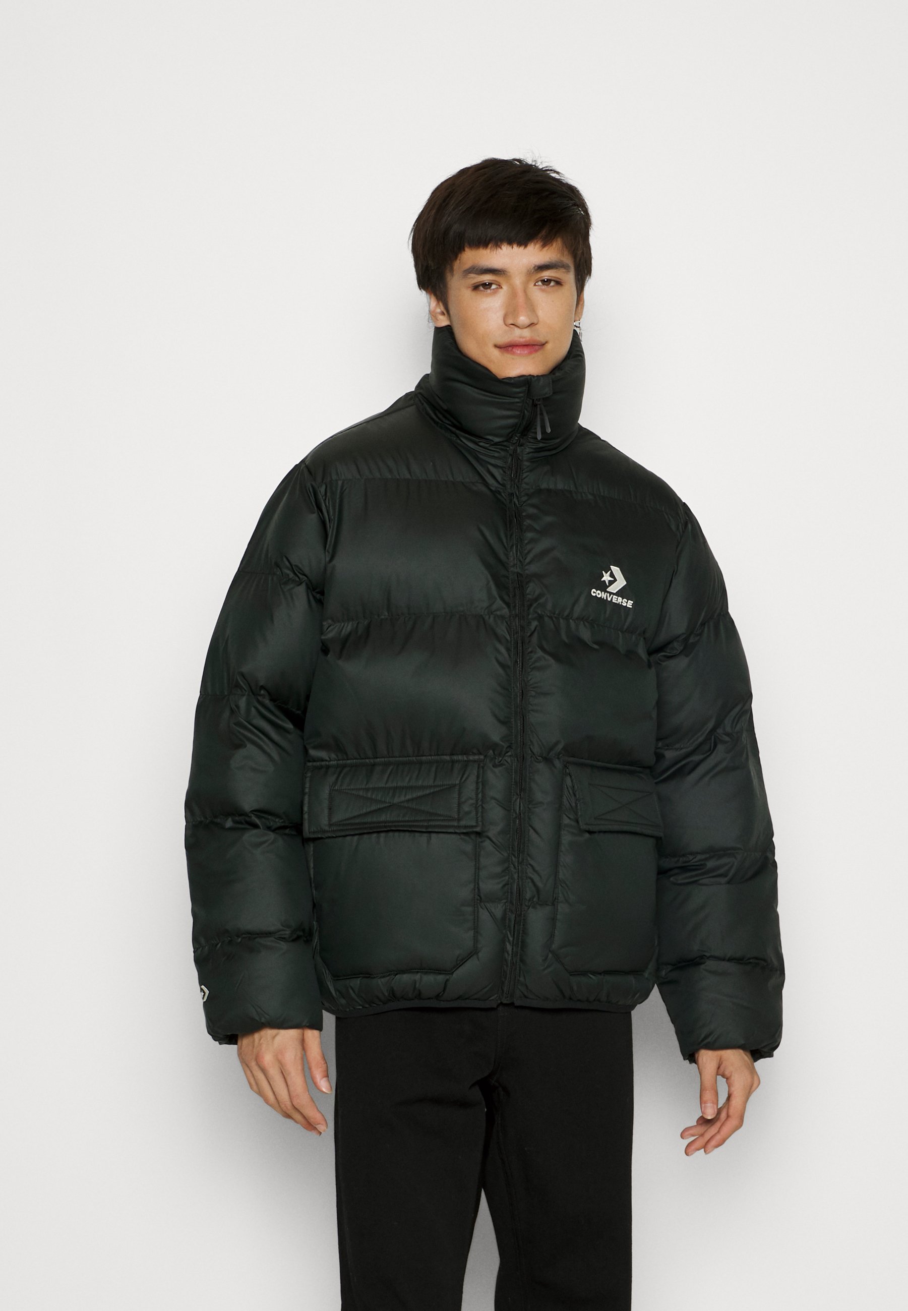 Converse PATCH POCKET PUFFER JACKET - Winter jacket - black