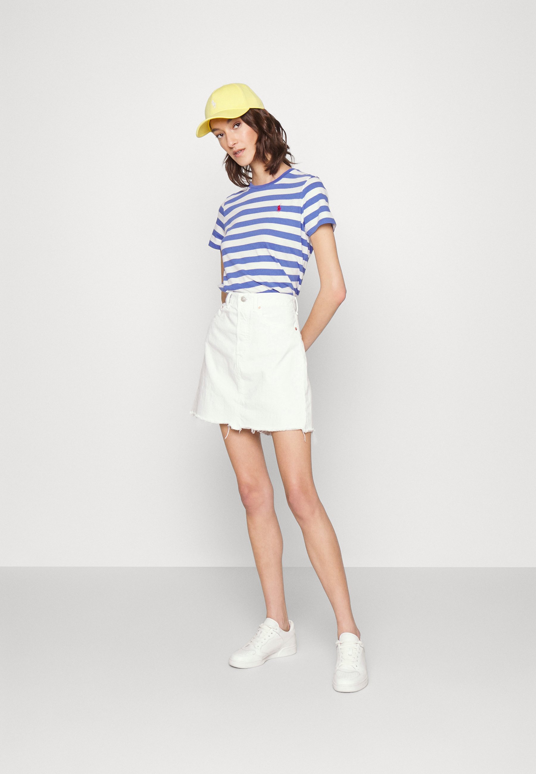 Polo Ralph Lauren SHORT SLEEVE - Print T-shirt - white/indigo sky/off-white