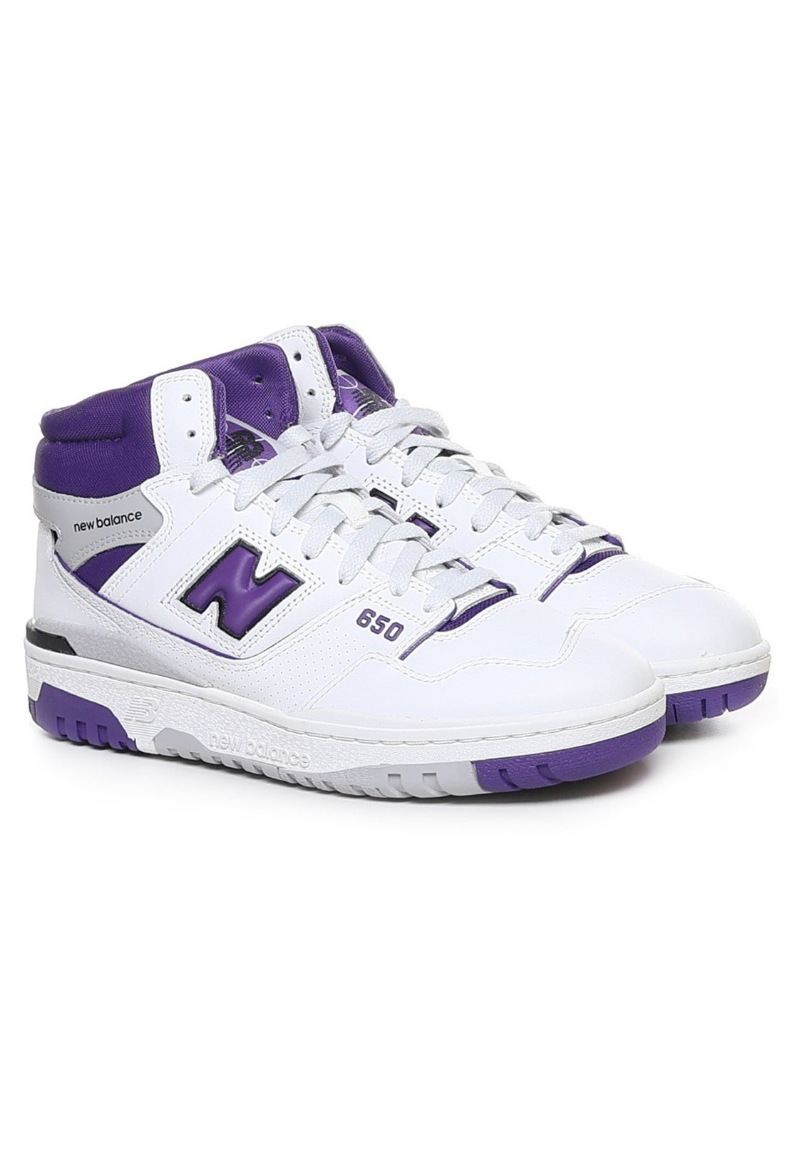 NB High-top trainers - bianco e viola/white