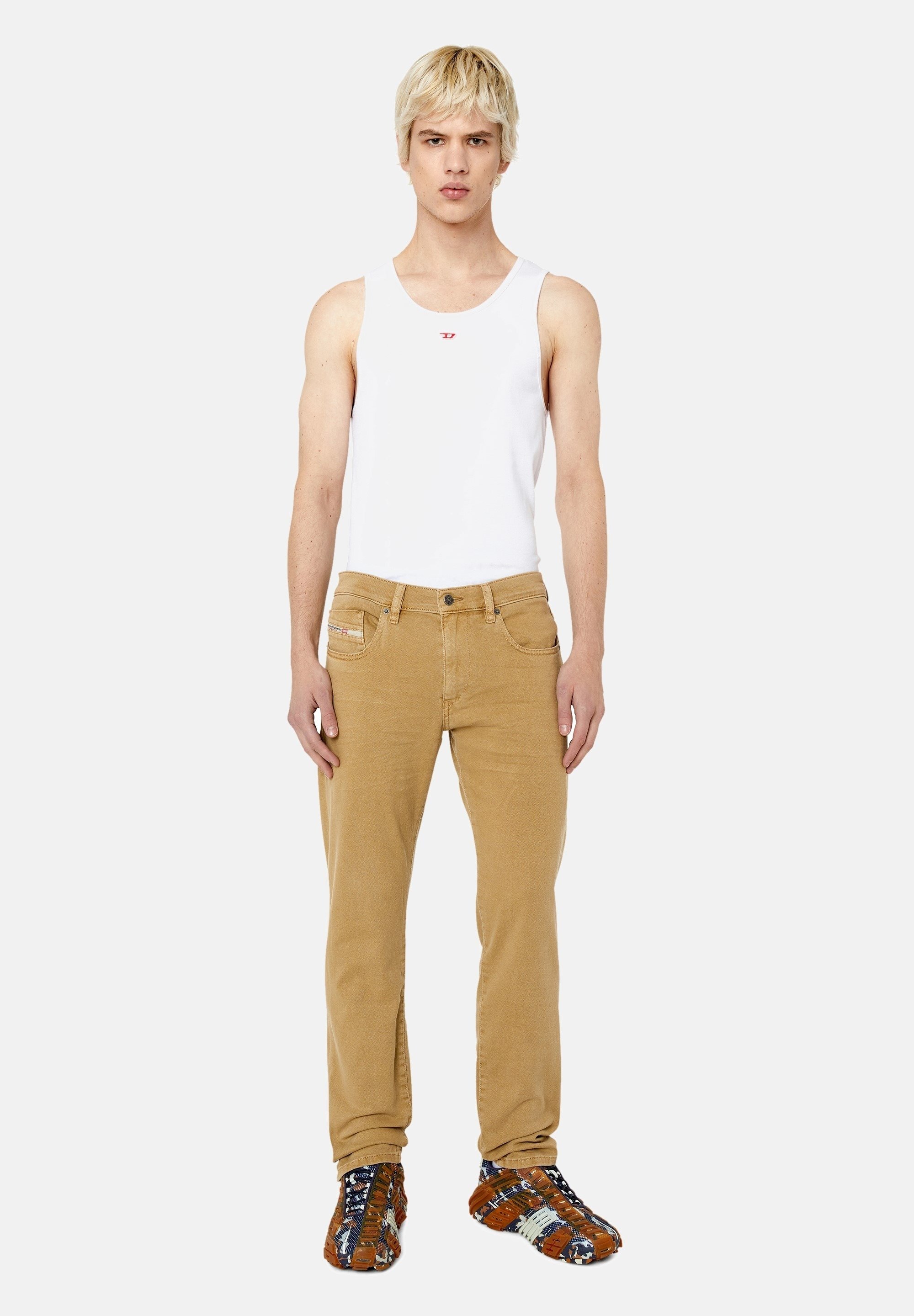 Diesel D-STRUKT 0QWTY - Straight leg jeans - brown/beige