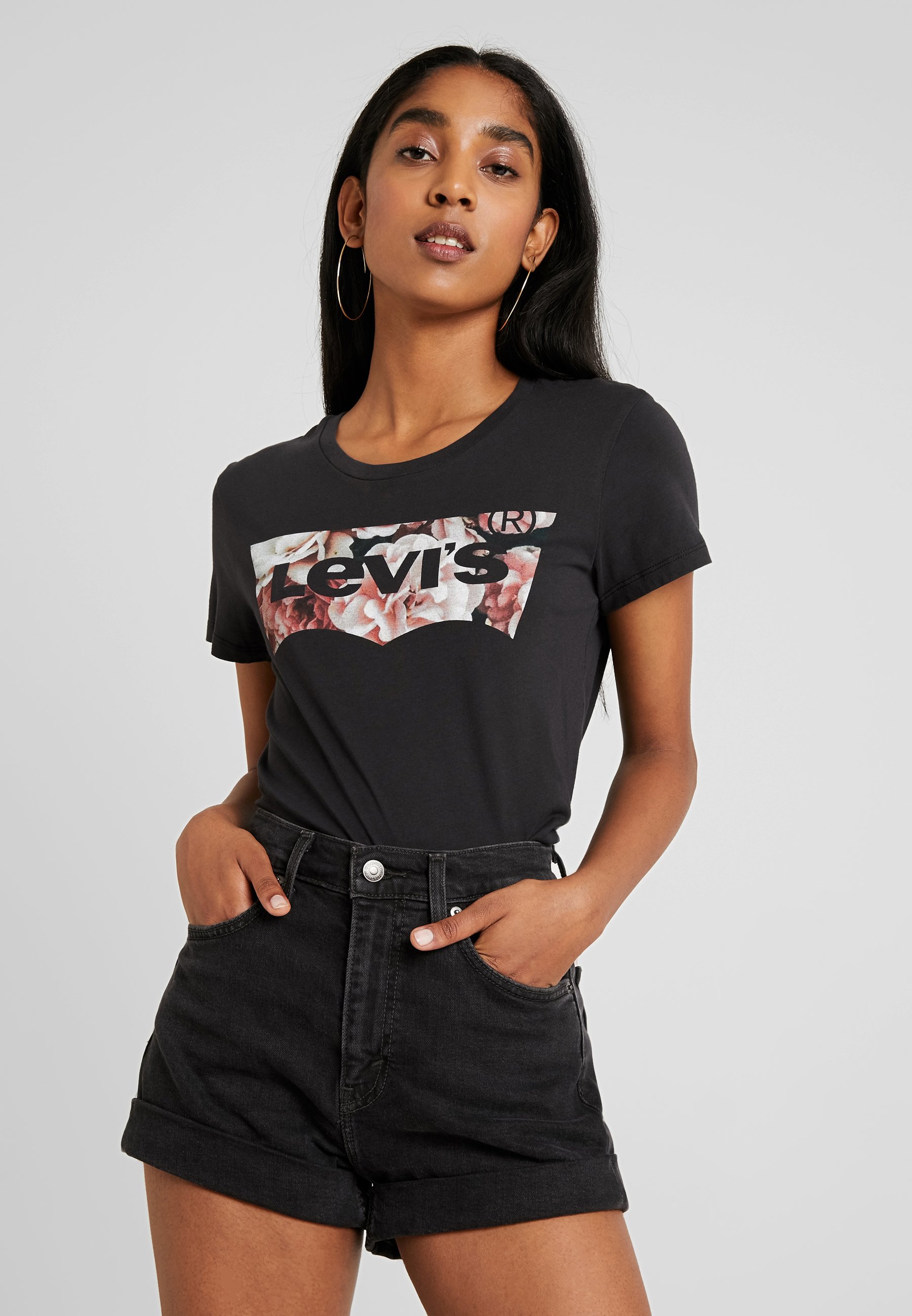 Levi's® THE PERFECT TEE - Print T-shirt - black