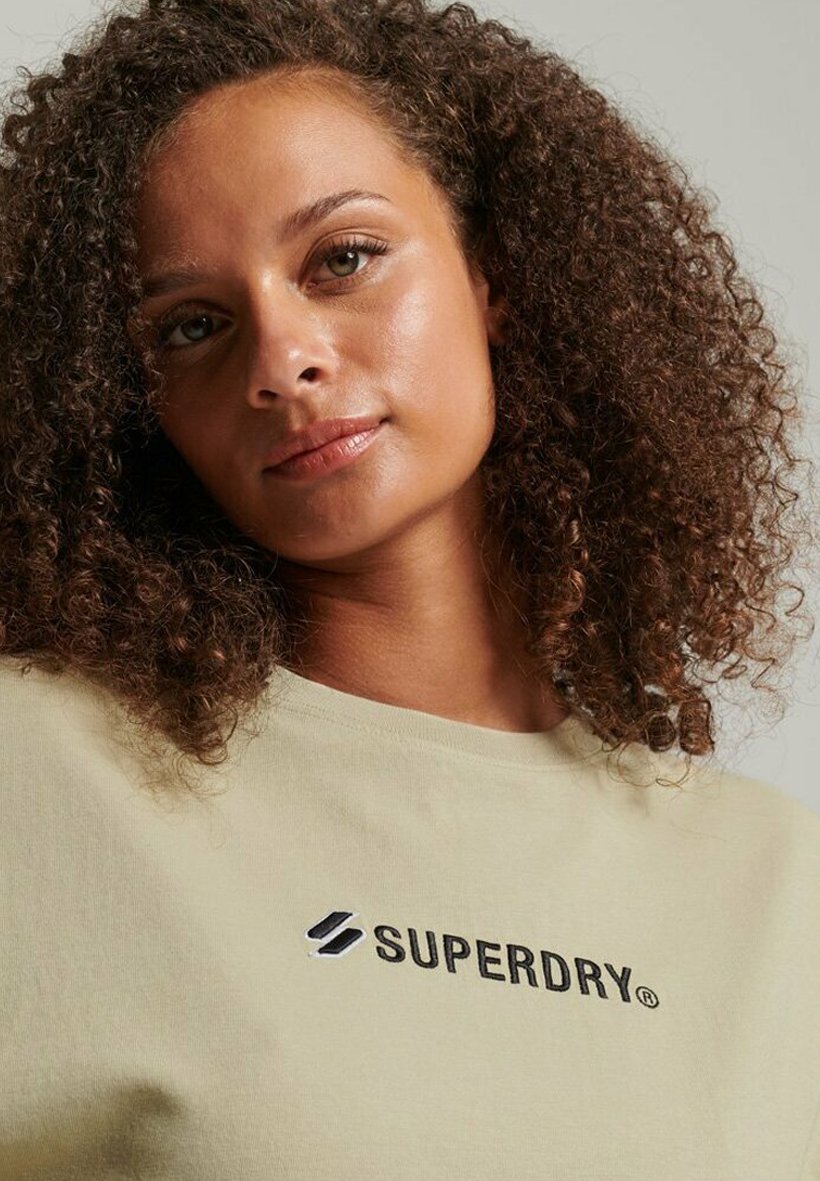 Superdry LOGO OVERSIZED BOXY - Print T-shirt - explorer sand/beige
