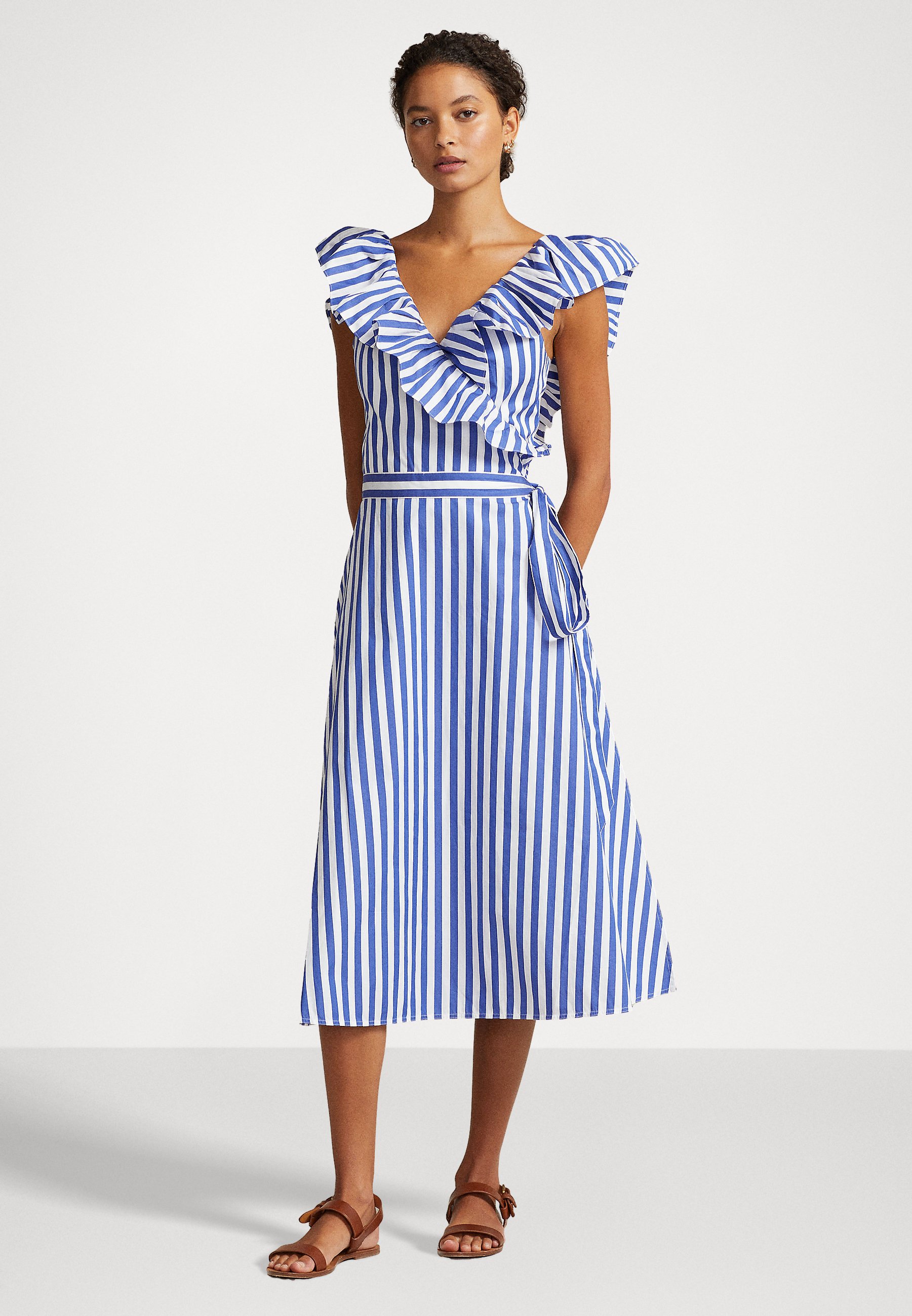 Polo Ralph Lauren AVLNE SLEEVELESS DRESS - Day dress -  ivory/royal/blue