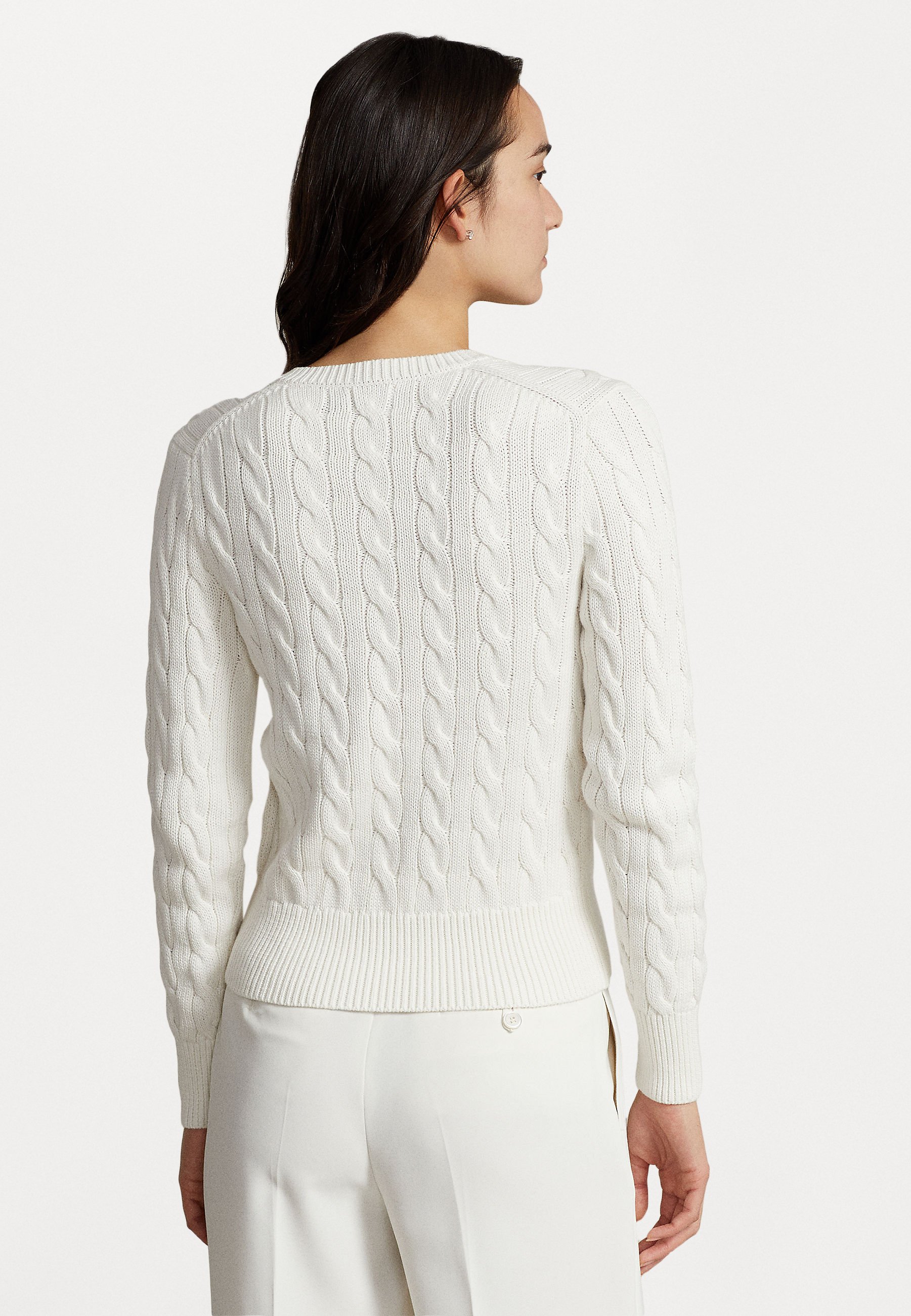 Polo Ralph Lauren LONG SLEEVE CARDIGAN - Cardigan - nevis/white