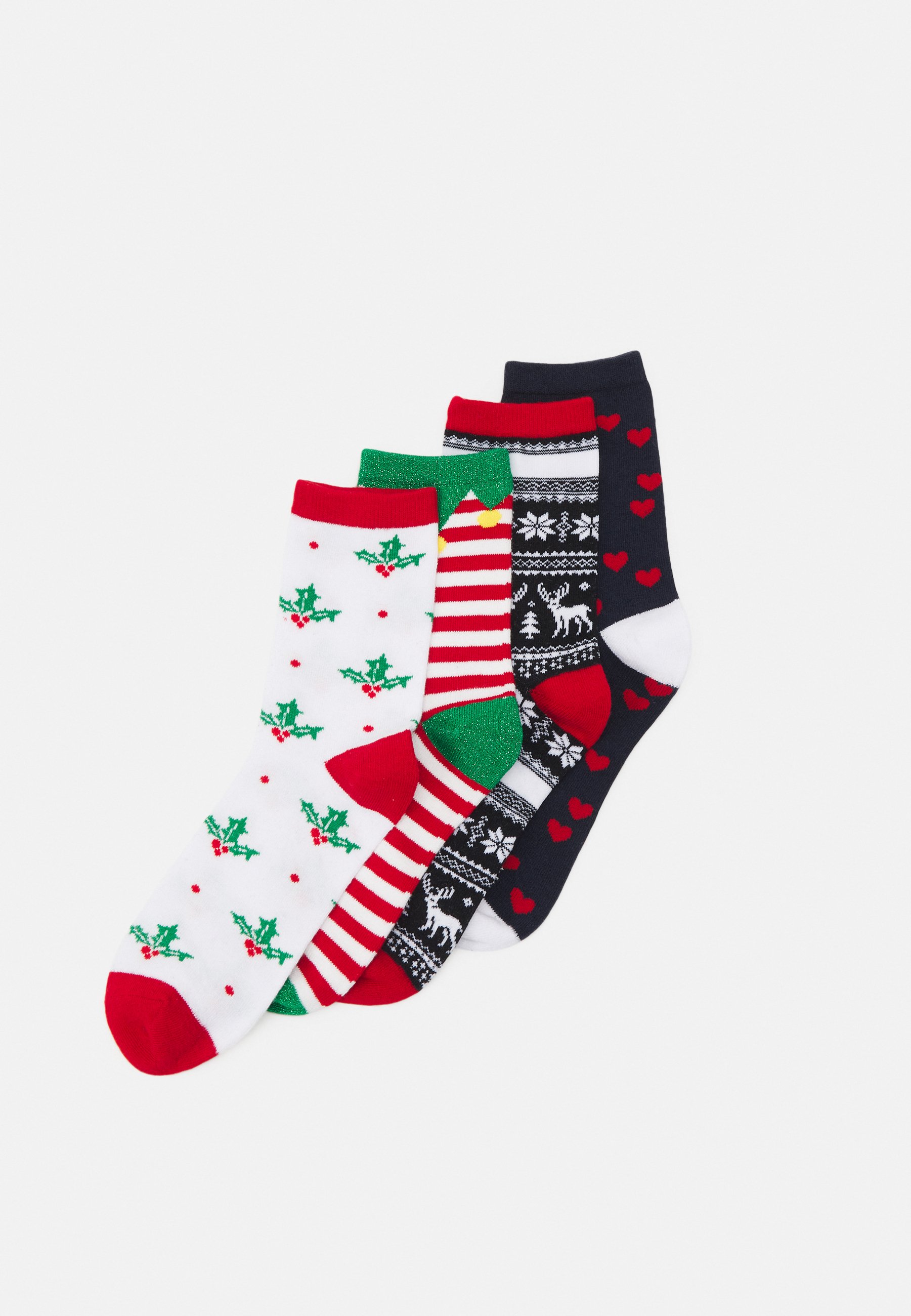 Vero Moda VMELF XMAS 4 PACK - Socks - black/snow/red/white