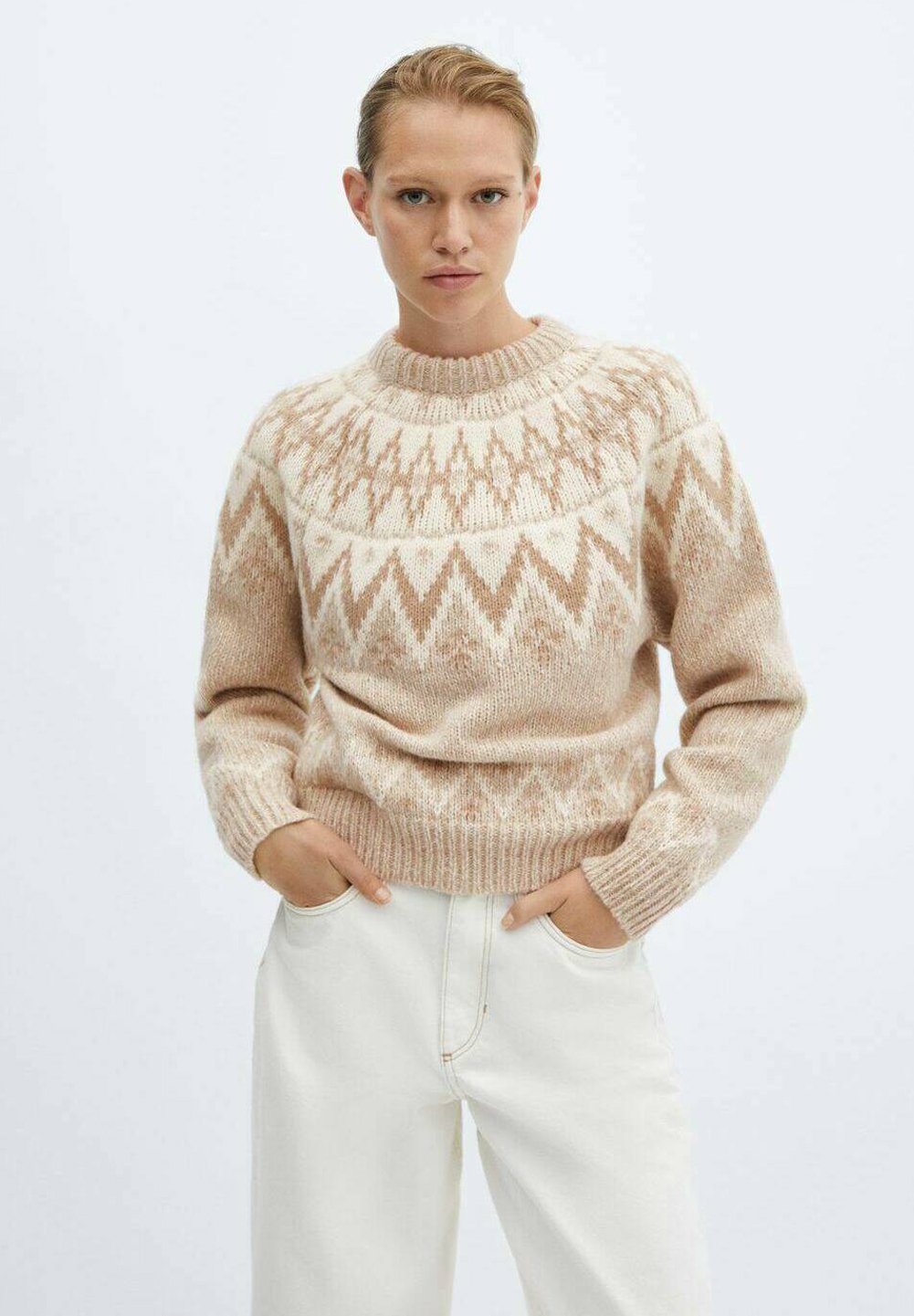 Mango VINTAGE - Jumper - medium brown/brown