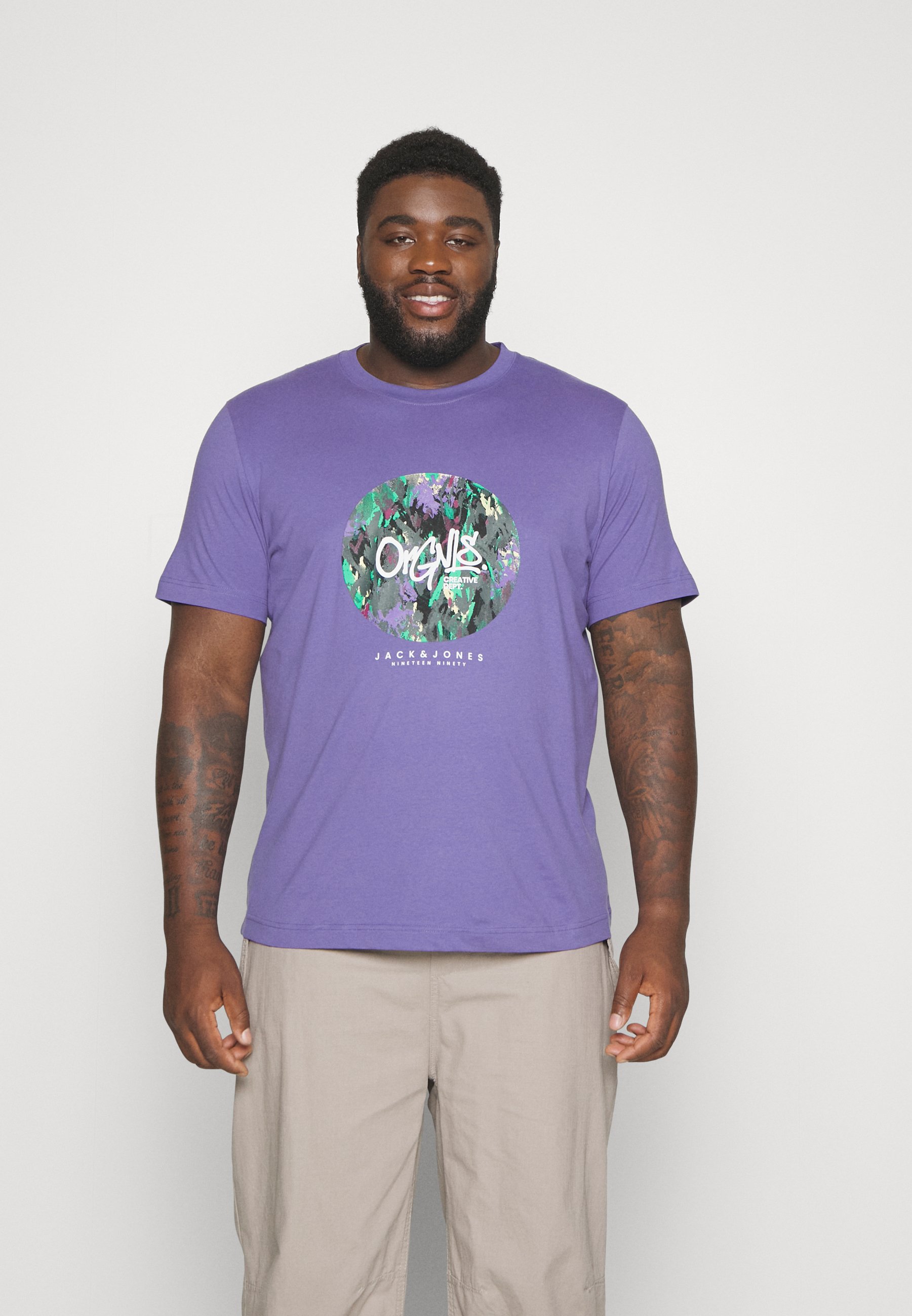 Jack &Jones JORSILVERLAKE TEE CREW NECK - Print T-shirt - twilight purple/purple