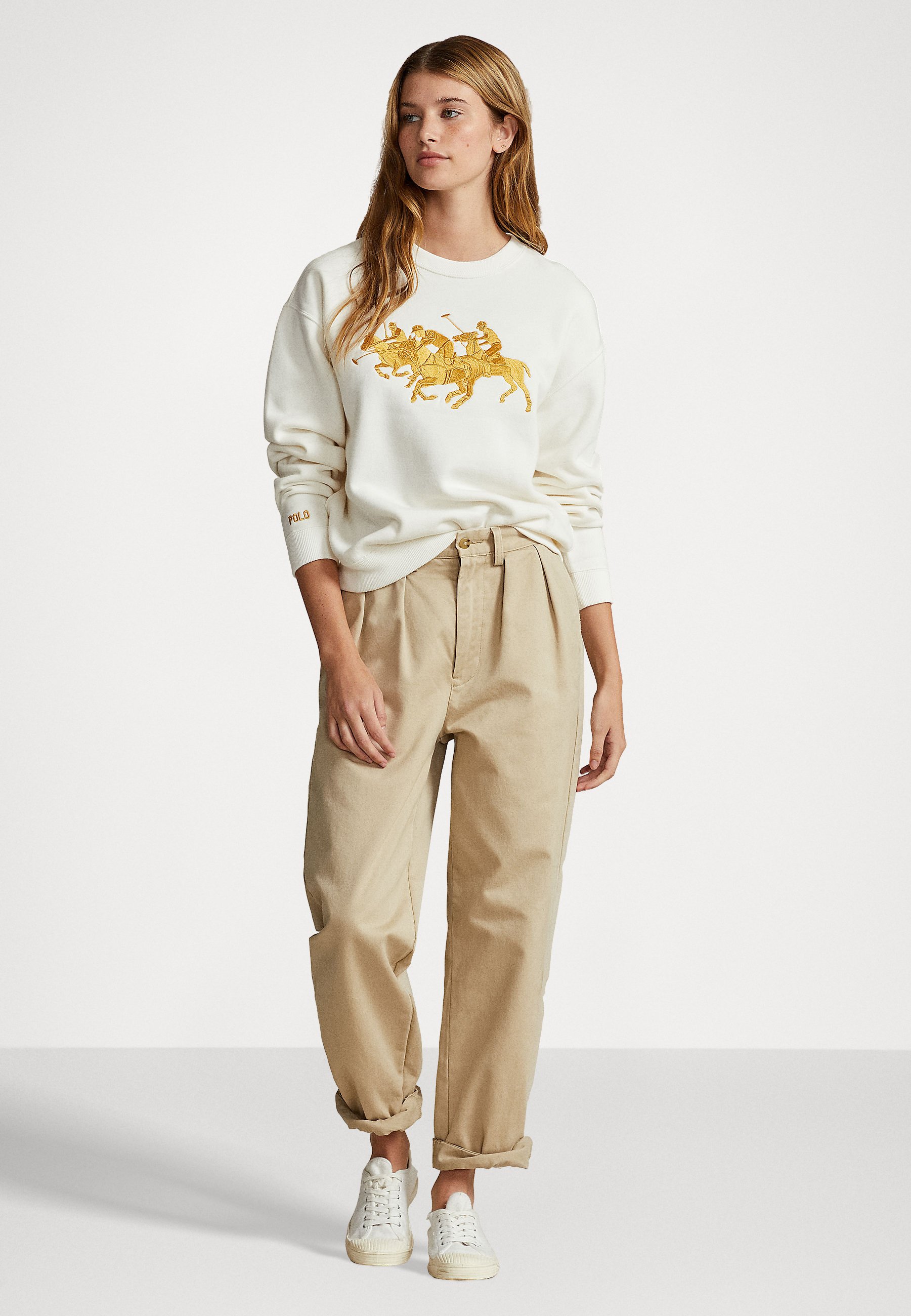 Polo Ralph Lauren LONG SLEEVE - Sweatshirt - nevis/white