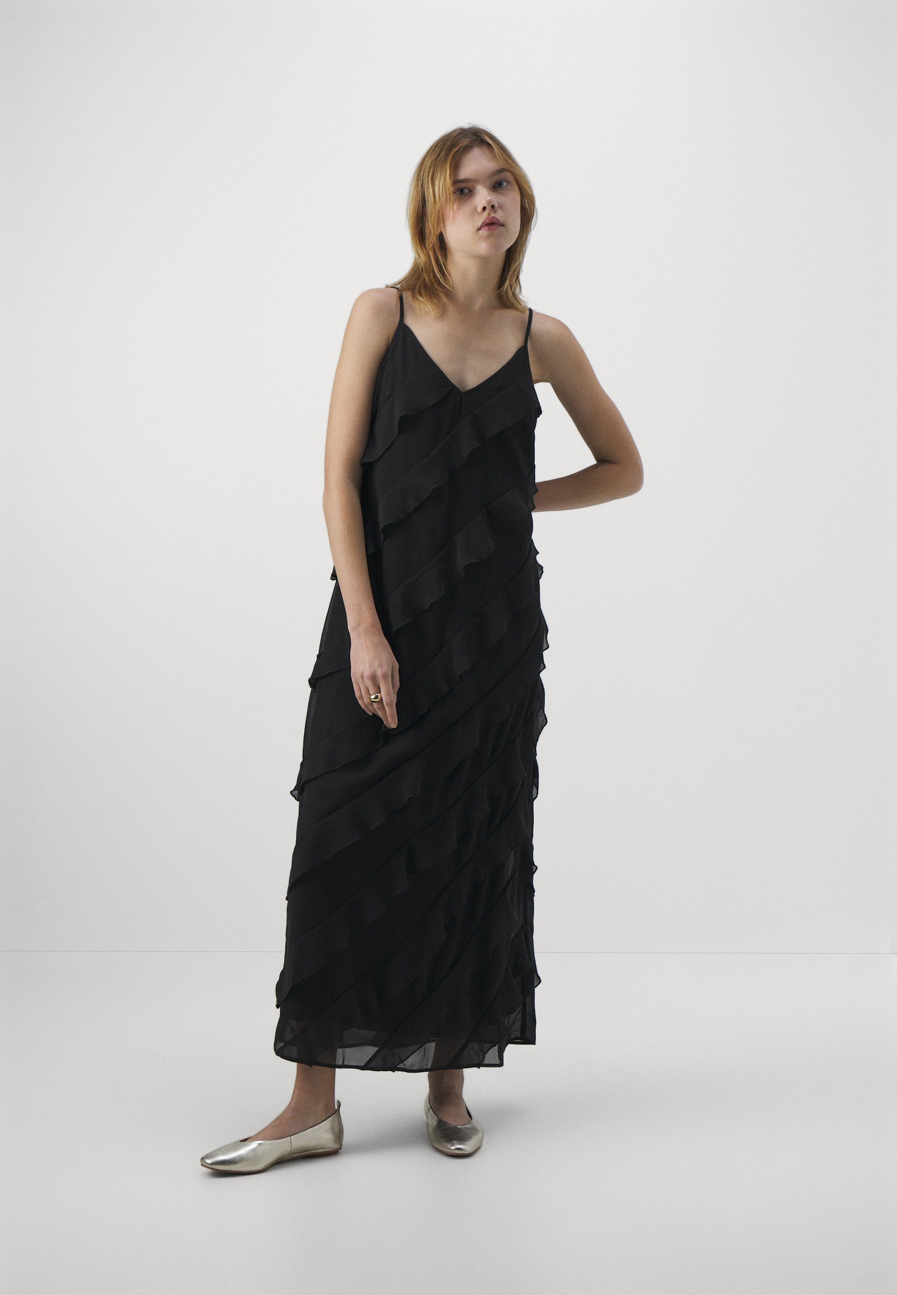 Vero Moda VMHOLLY SINGLET FRILL ANKLE DRESS - Occasion wear - black