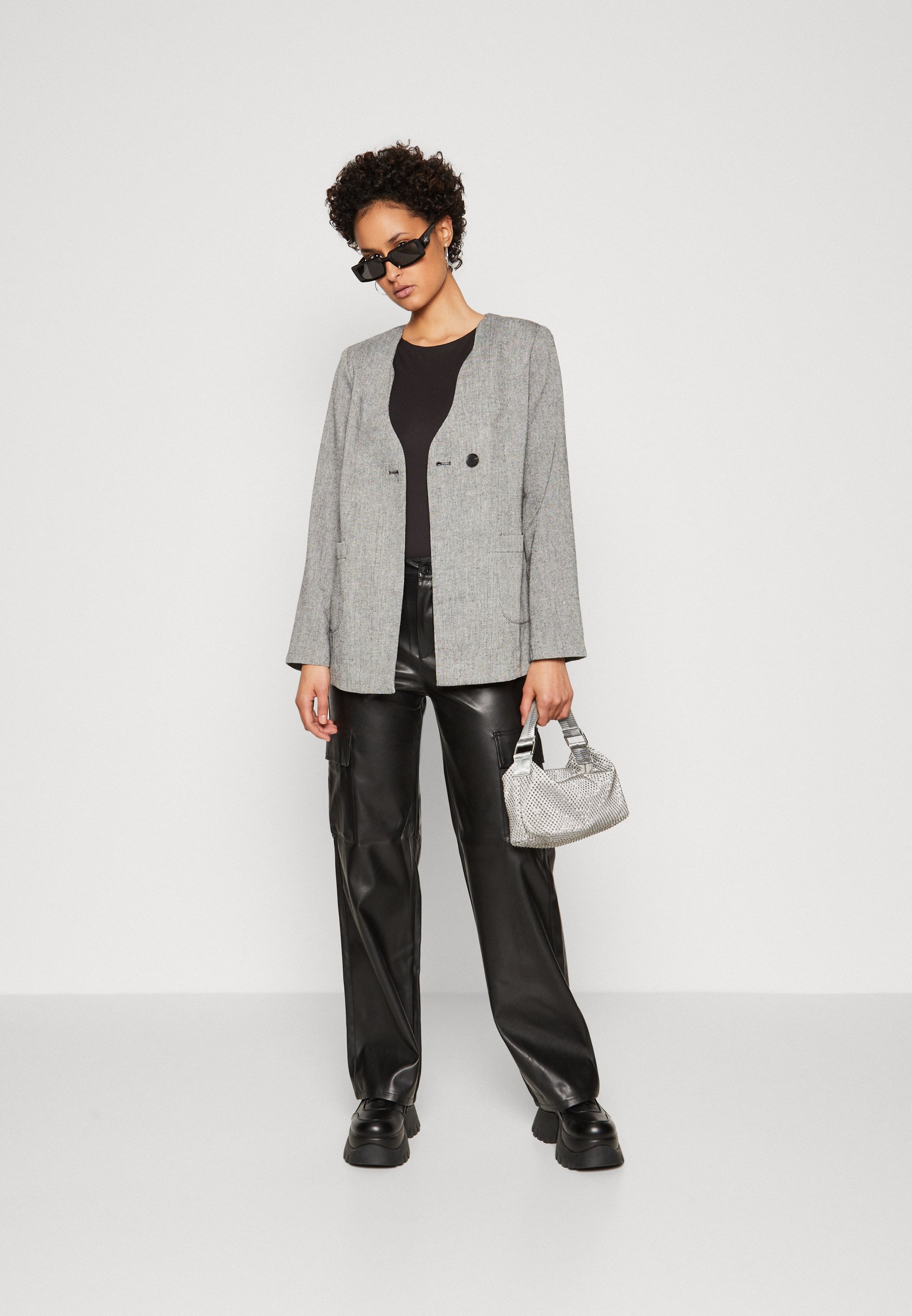ONLY ONLWAVE POCKET - Blazer - gray melange/grey