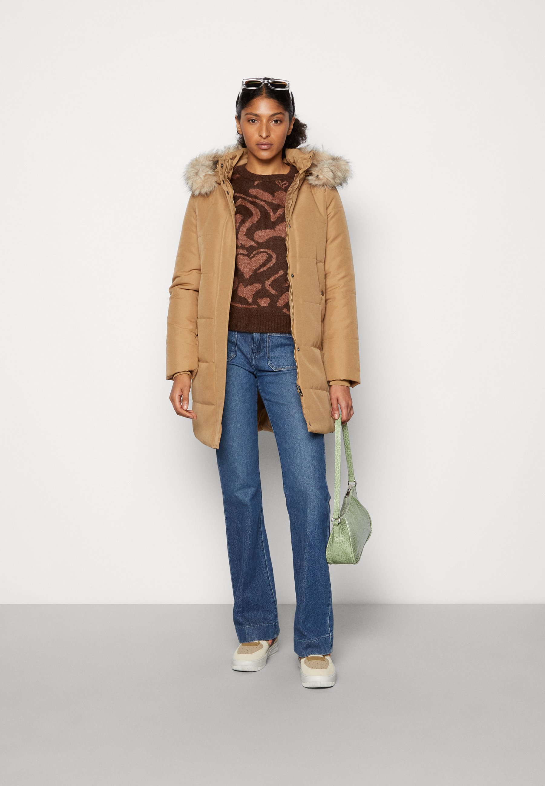 Vero Moda MADDISON  - Winter coat - tigers eye/beige