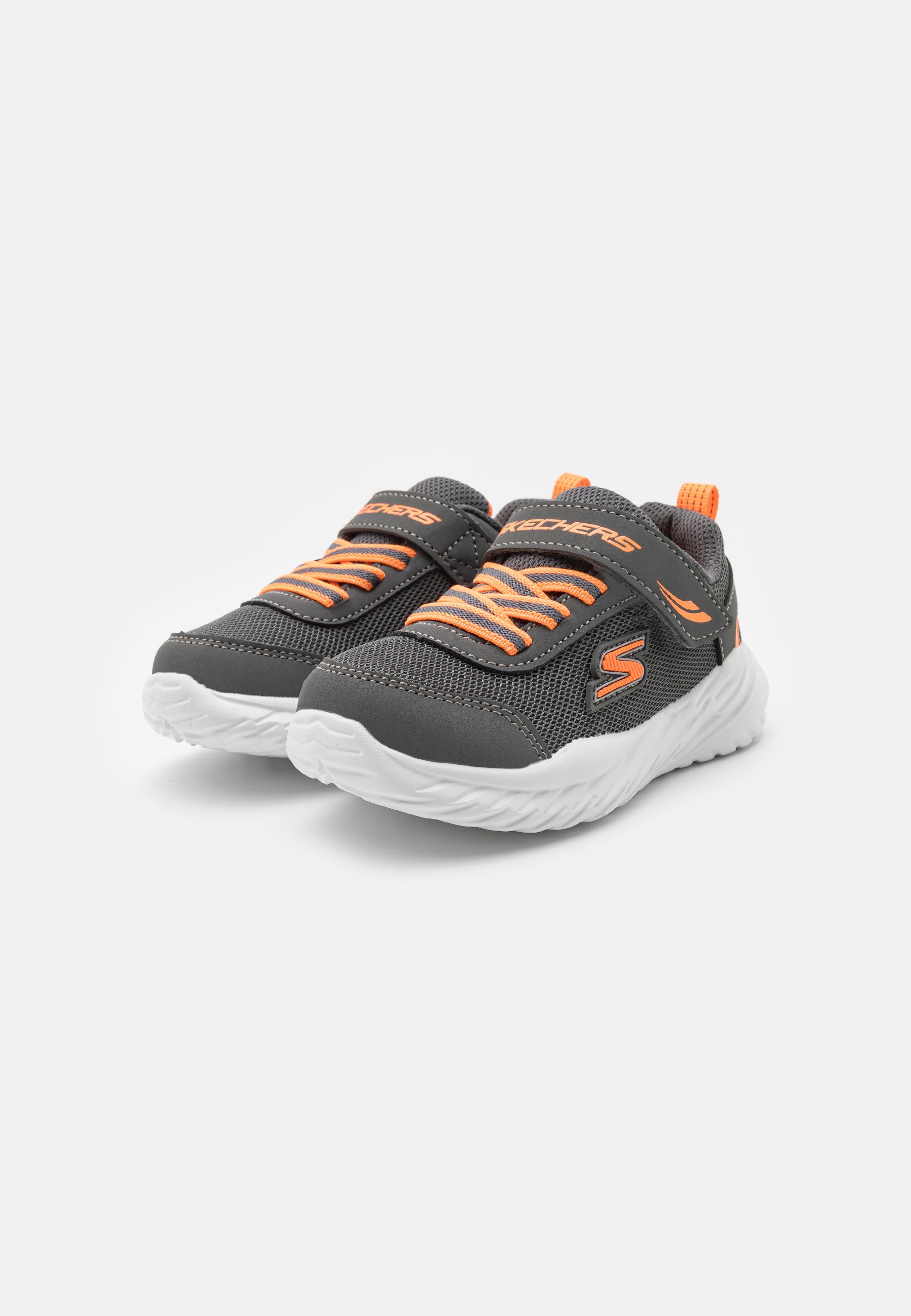 Skechers GORE STRAP MOLDED LOGO - Trainers - charcoal/orange/grey