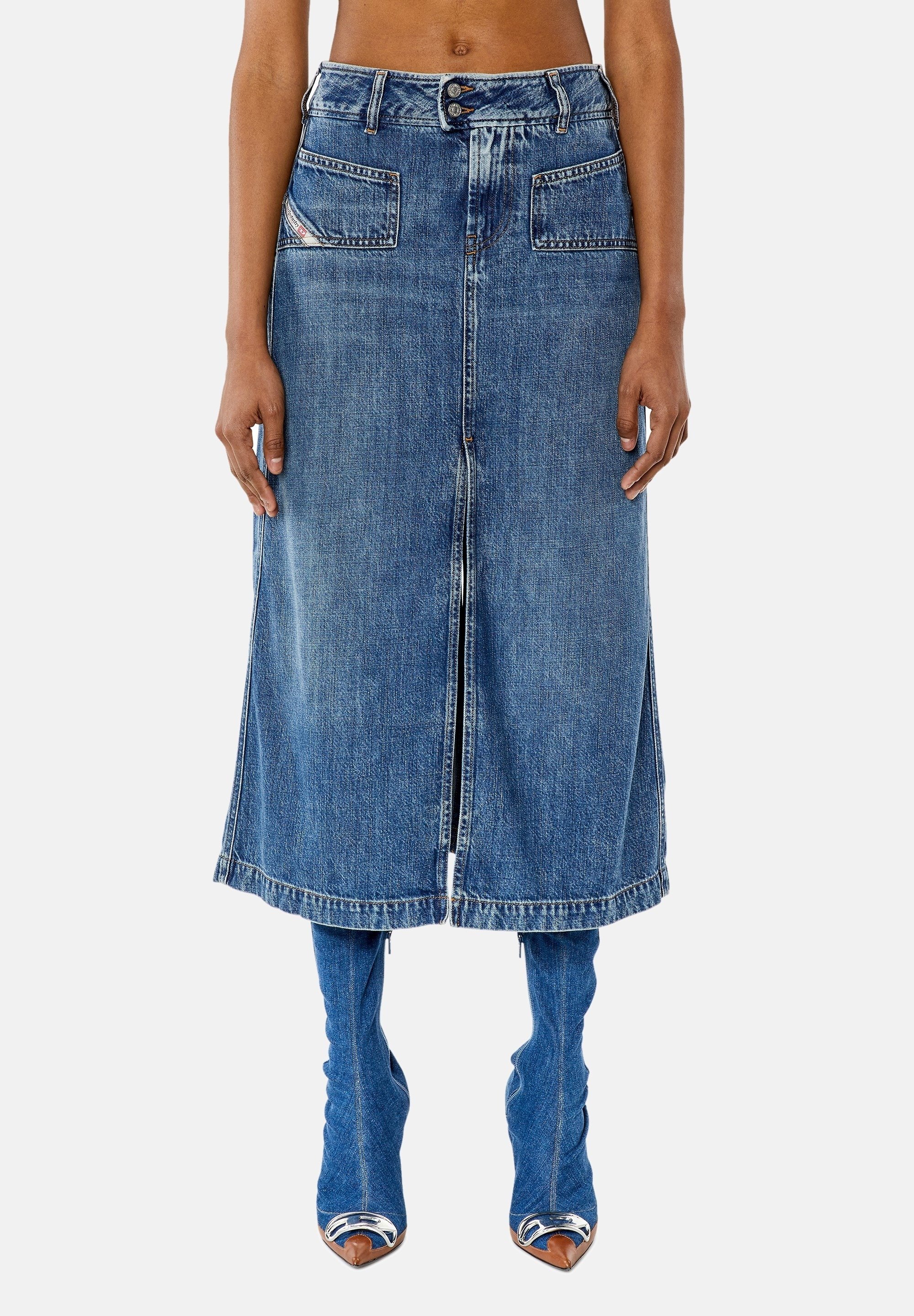 Diesel Denim skirt - medium blue/dark-blue denim