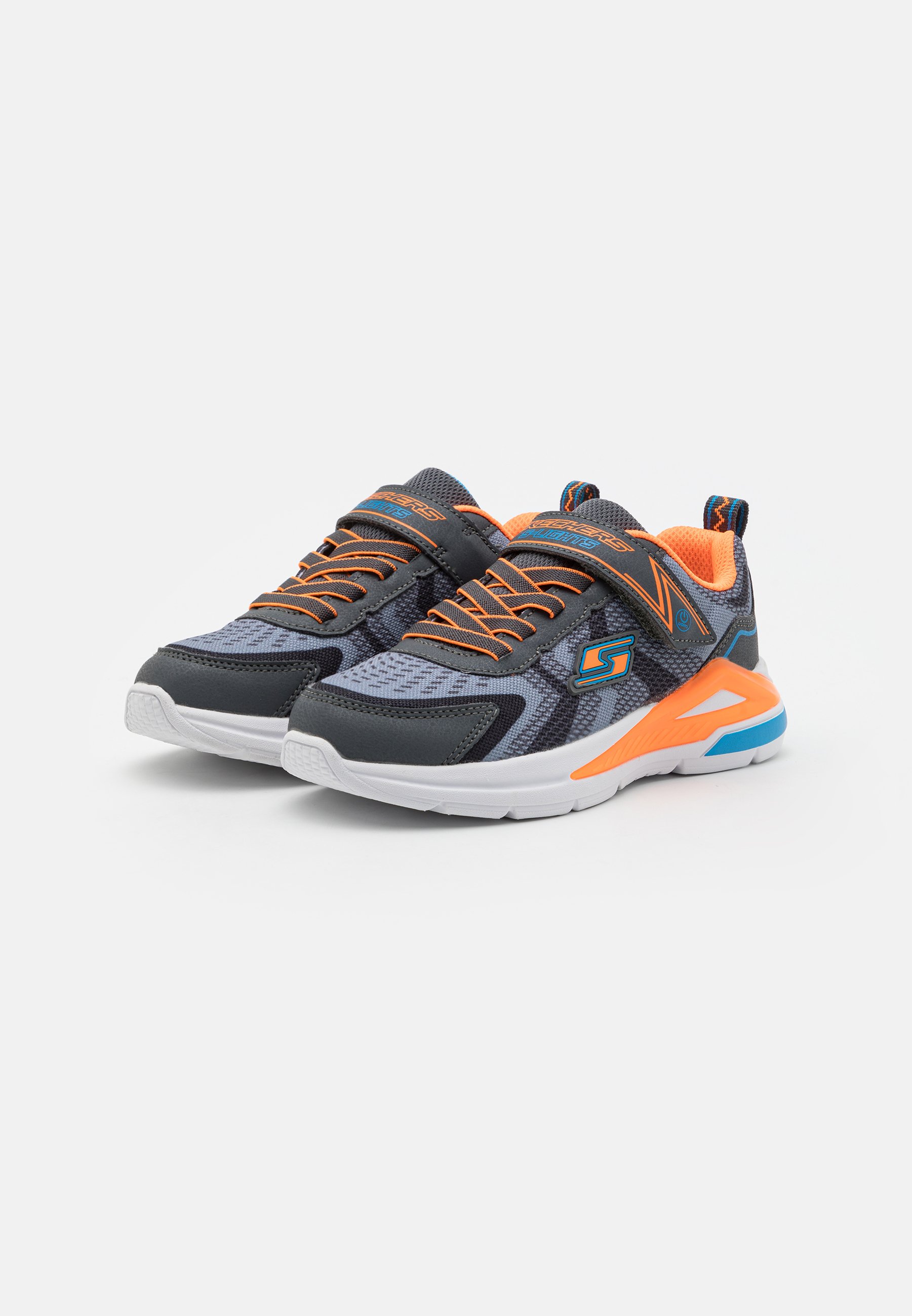 Skechers LIGHTED TECH PIECE - Trainers - charcoal/orange/grey