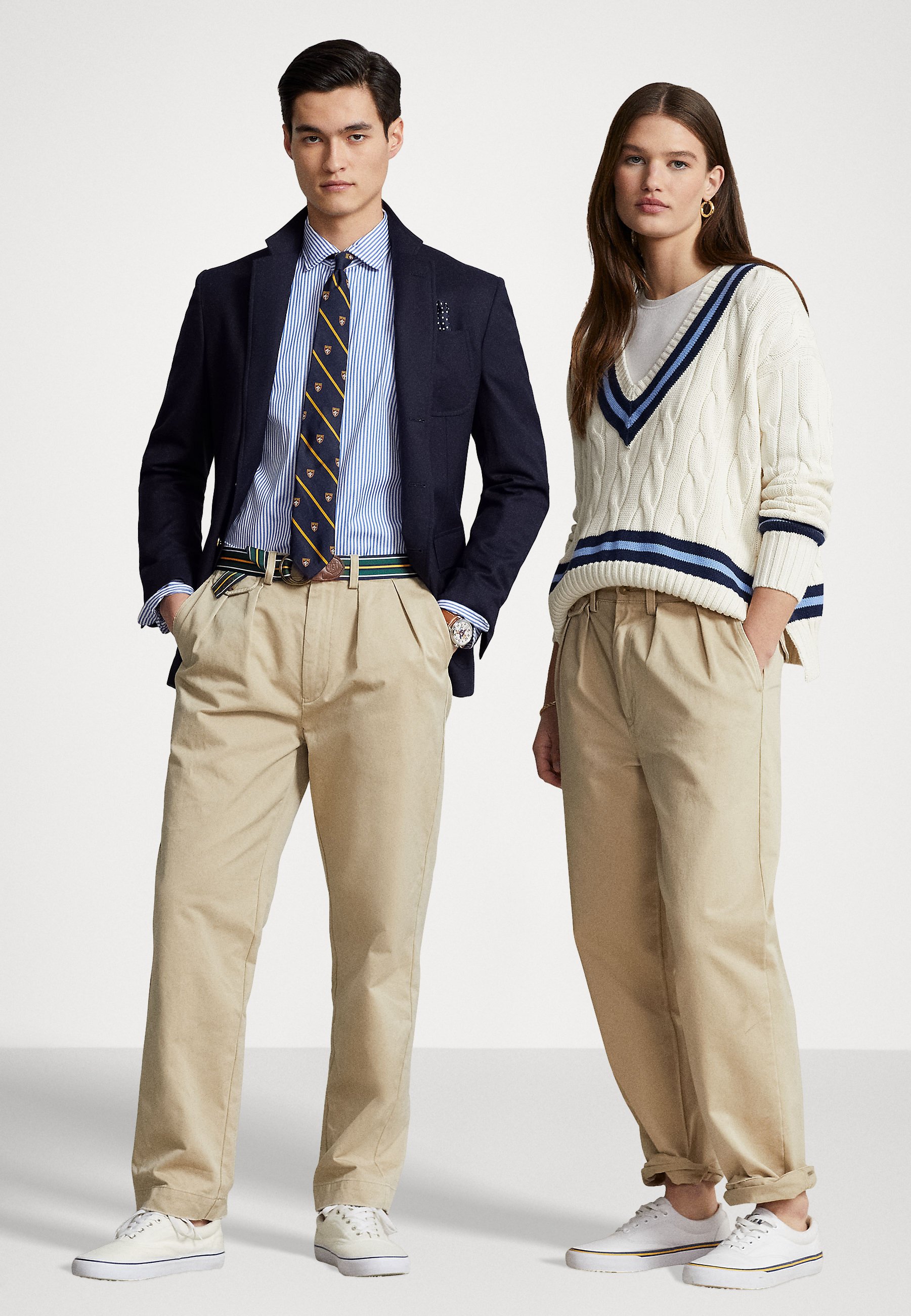 Polo Ralph Lauren PLEATED UNISEX - Chinos - beige